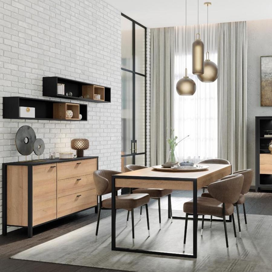 High Rock Sideboard - 1 Door - 3 Drawer - Medium - Oak