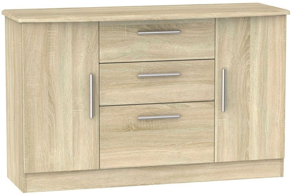 Knightsbridge Oak Effect Medium Sideboard - 2 Doors