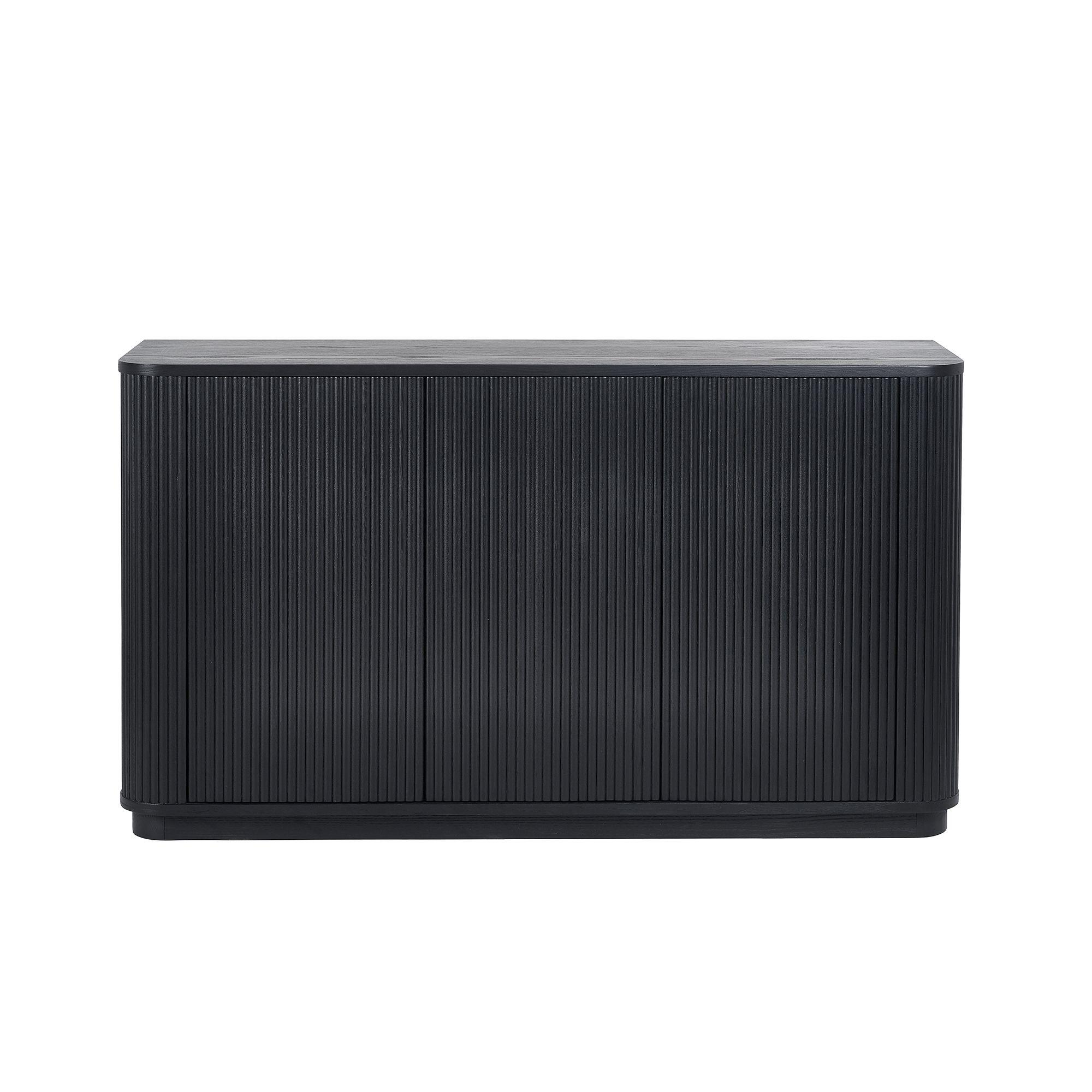 Louis Sideboard - 3 Door - Medium - Black - Fluted Base