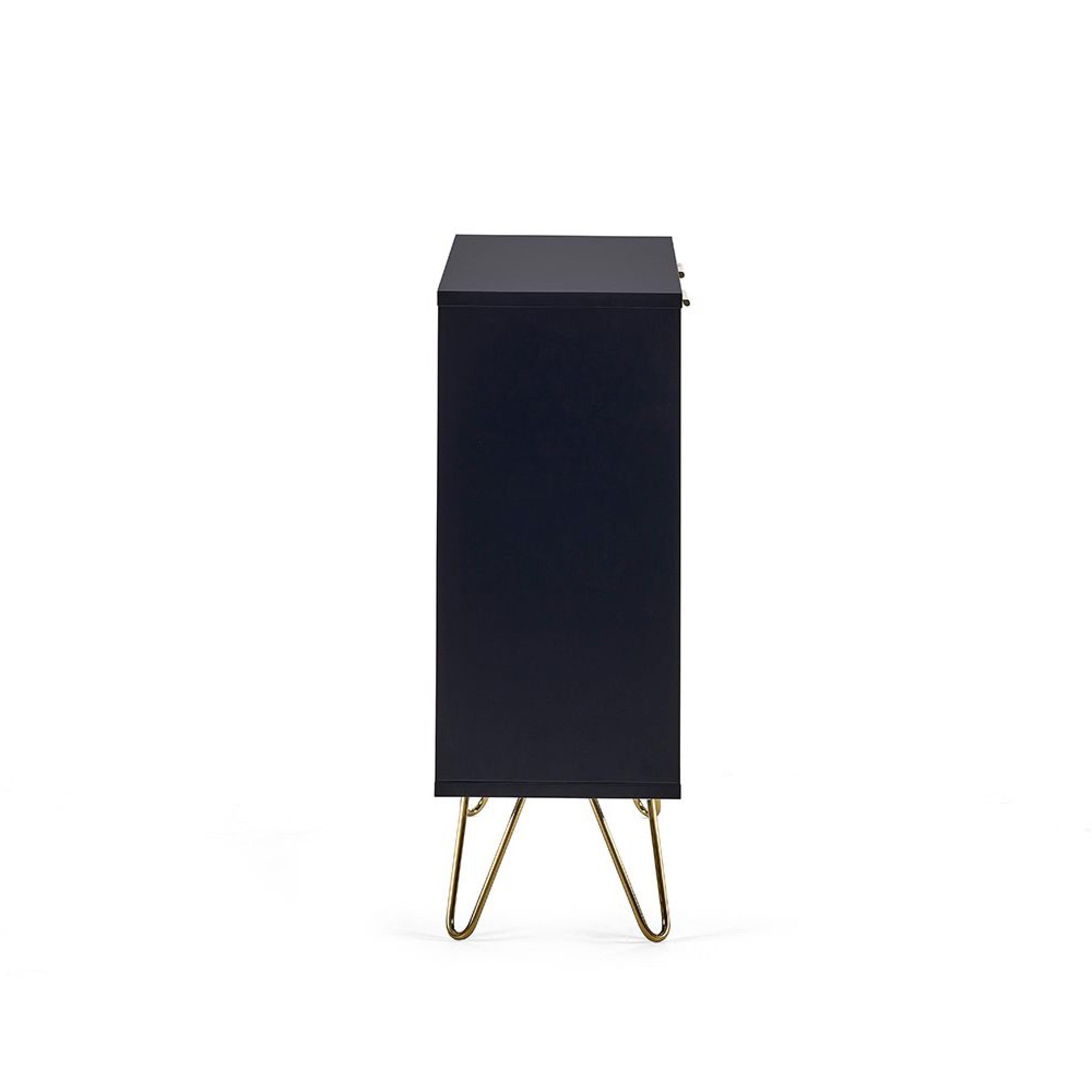 Murano Sideboard - 80cm - 2 Door - Compact - Ribbed - Black