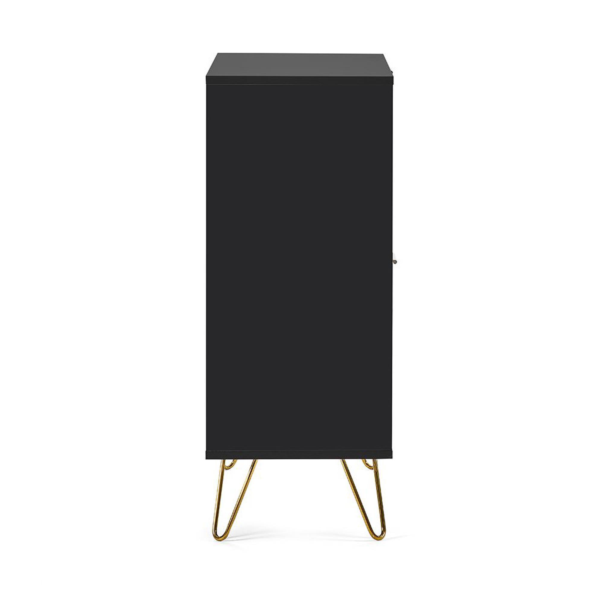 Murano Sideboard - 80cm - 2 Door - Small - Ribbed - Black
