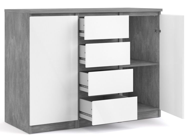 Naia Sideboard - 2 Door - 4 Drawer - Medium - Grey Concrete