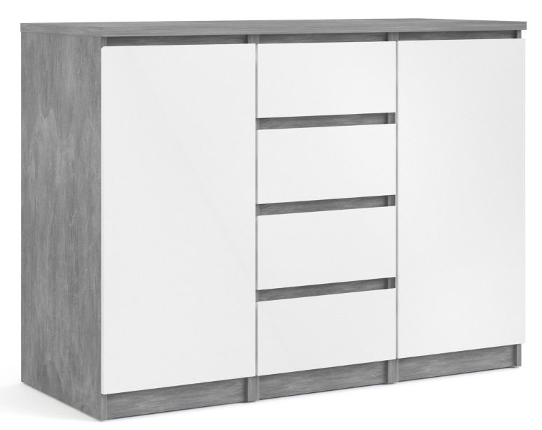 Naia Sideboard - 2 Door - 4 Drawer - Medium - Grey Concrete