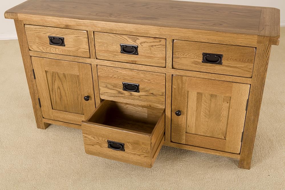 Originals Sideboard - 2 Door - 5 Drawer - Large - Rustic Oak