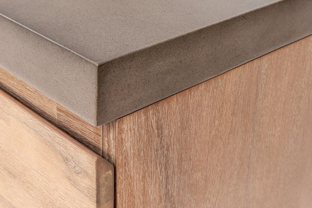 Pimlico Sideboard - 2 Door - 3 Drawer - Large - Acacia Wood and Concrete Top
