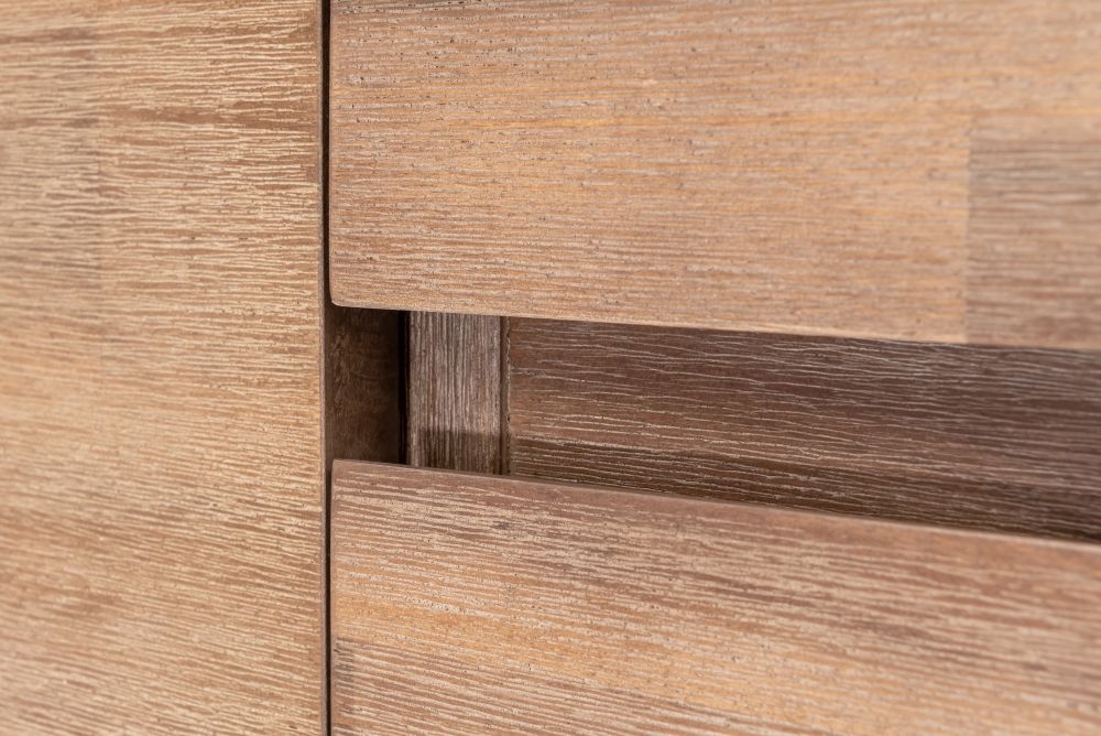 Pimlico Sideboard - 1 Door - 3 Drawer - Wide - Acacia Wood and Concrete Top