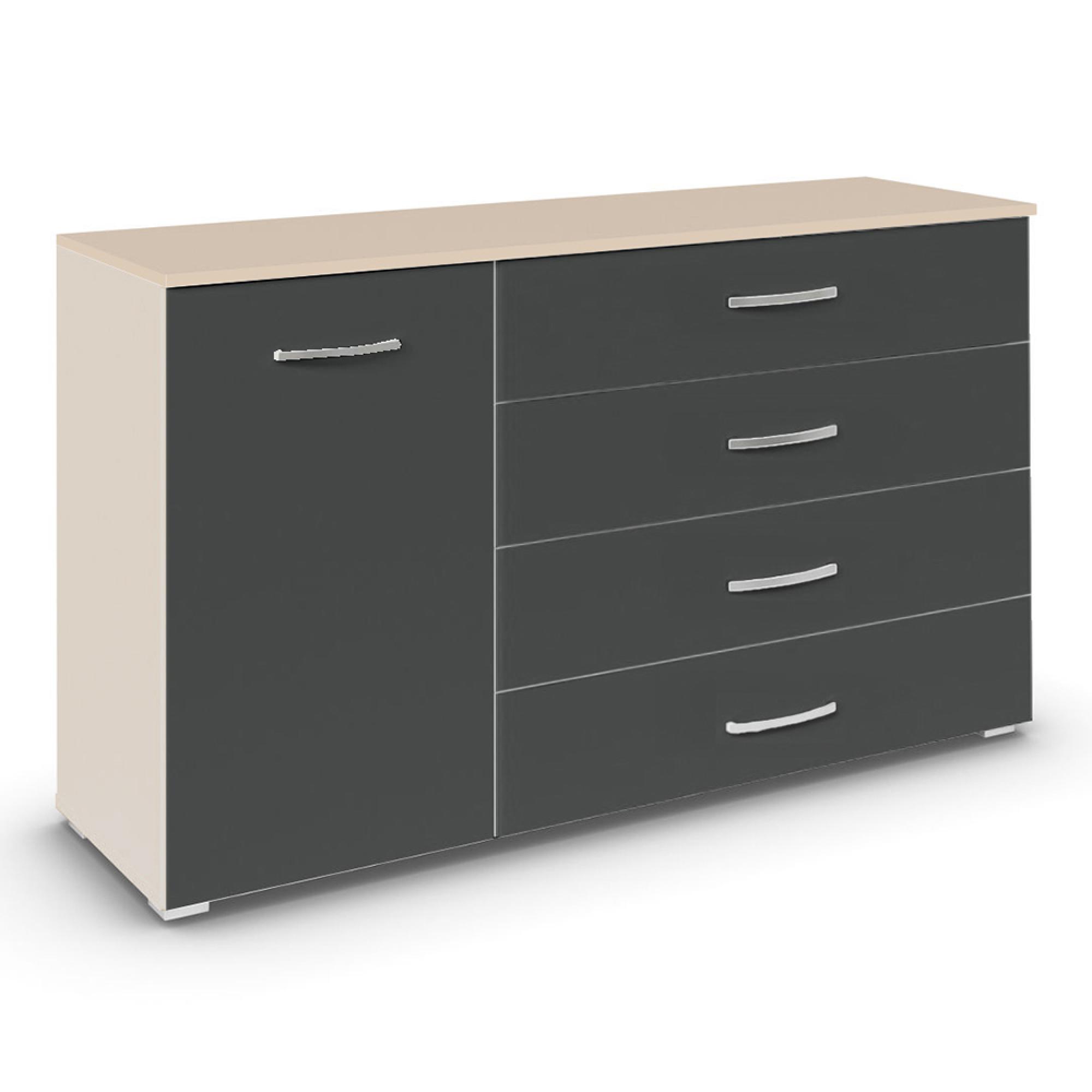 Rauch Aditio 1 Door Medium Sideboard - 120cm - Champagne and Metallic Dark Grey
