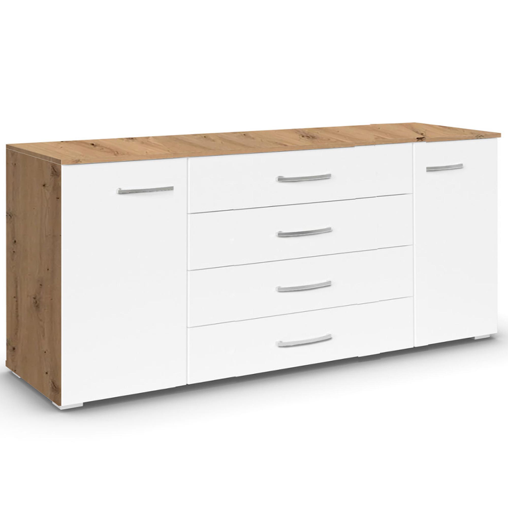 Aditio Large Sideboard - 160cm - 2 Door - Artisan Oak & Alpine White
