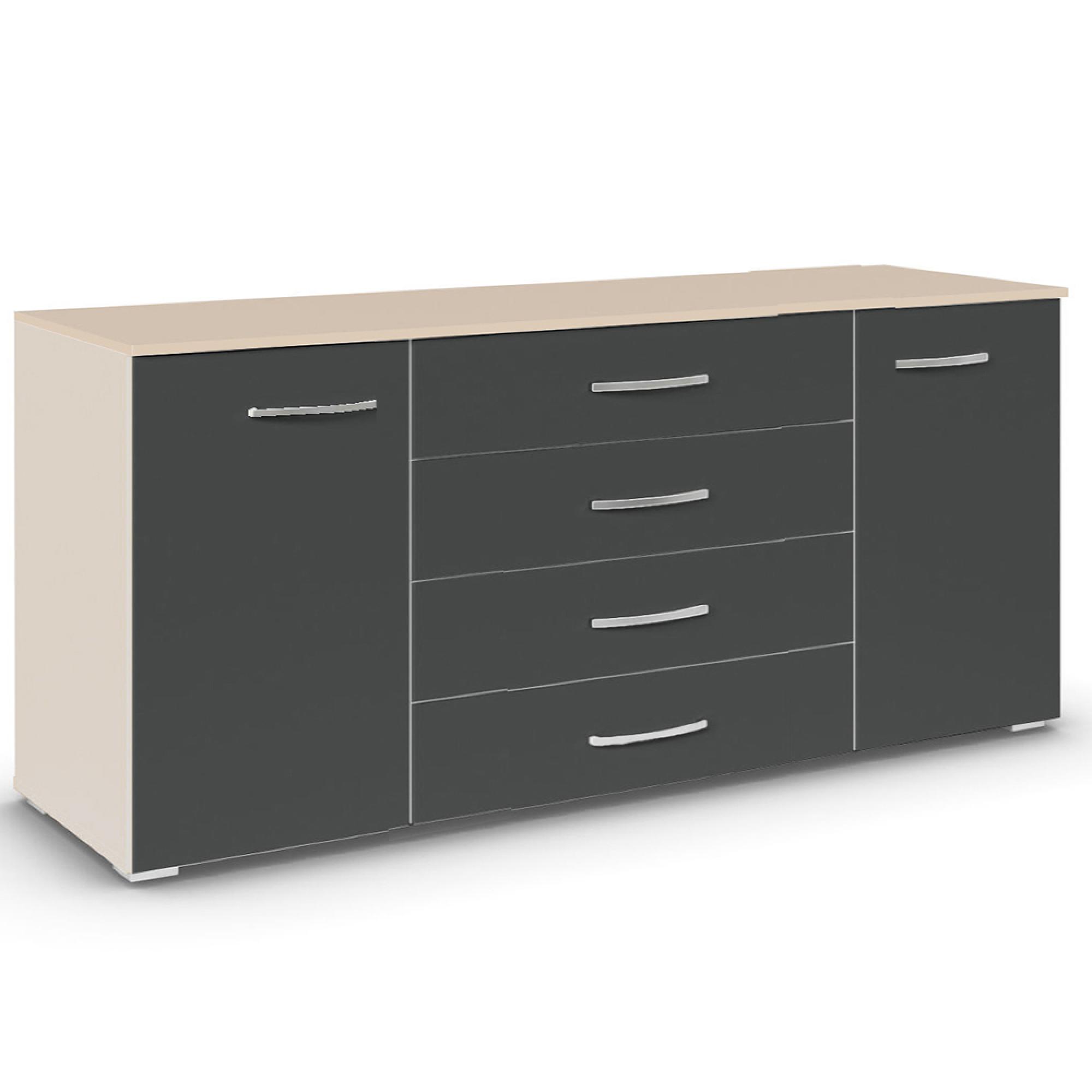 Aditio Large Sideboard - 160cm - 2 Door - Champagne & Metallic Dark Grey