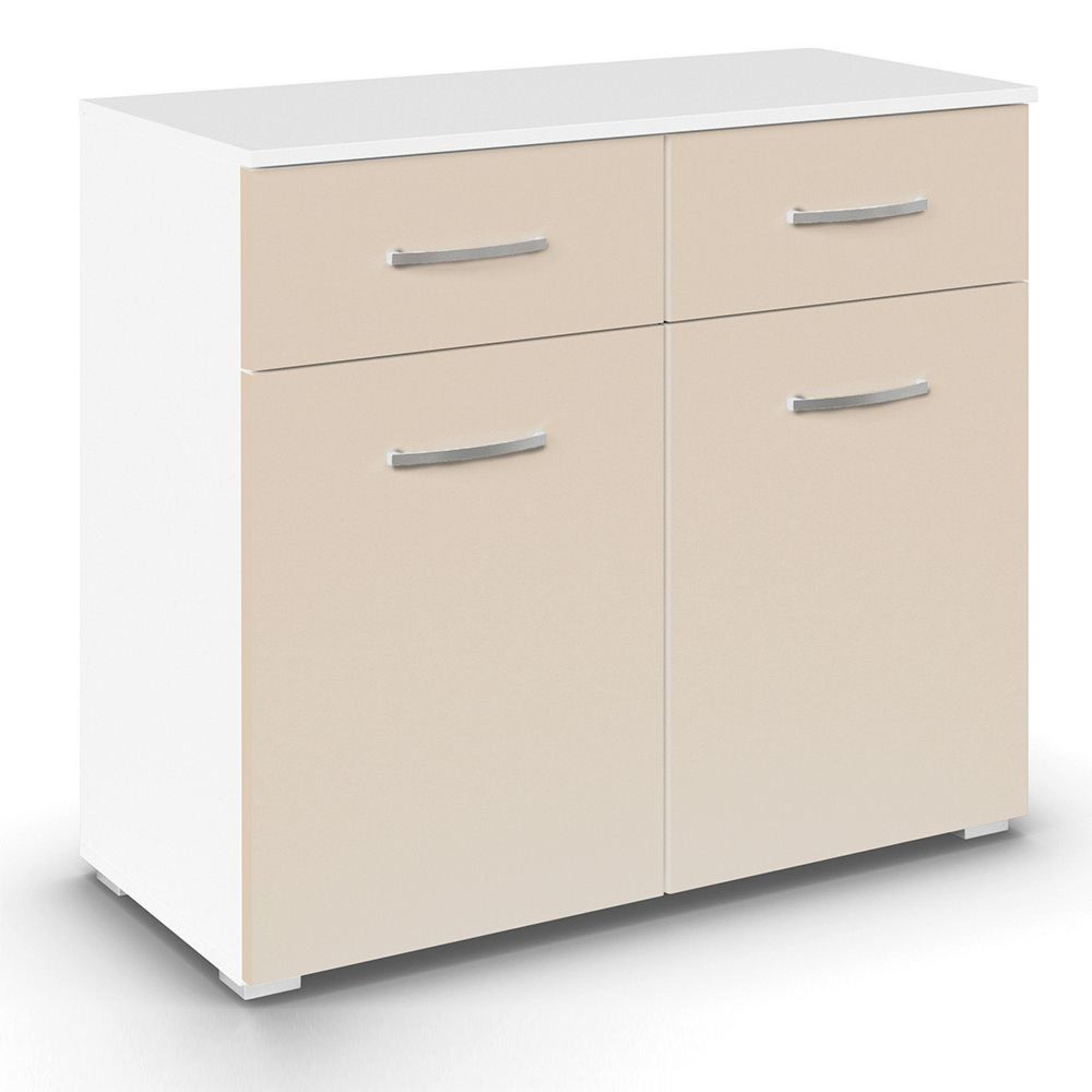 Rauch Aditio 2 Door Small Sideboard - 80cm - Alpine White and Champagne