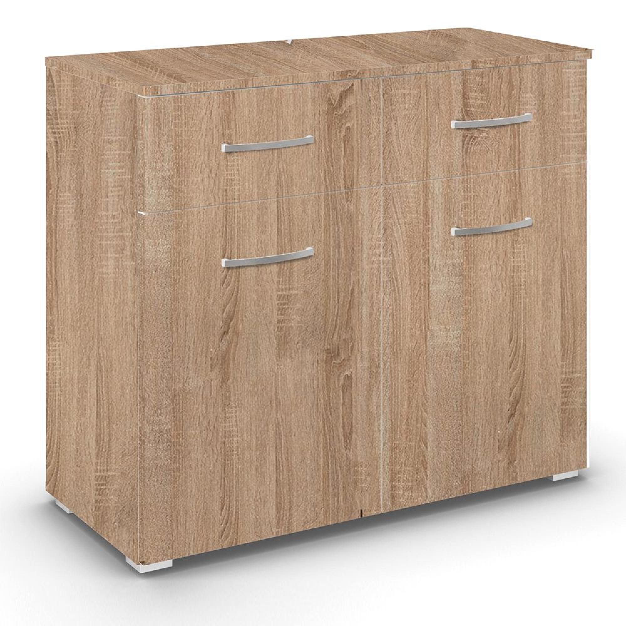 Rauch Aditio 2 Door Small Sideboard - 80cm - Sonoma Oak