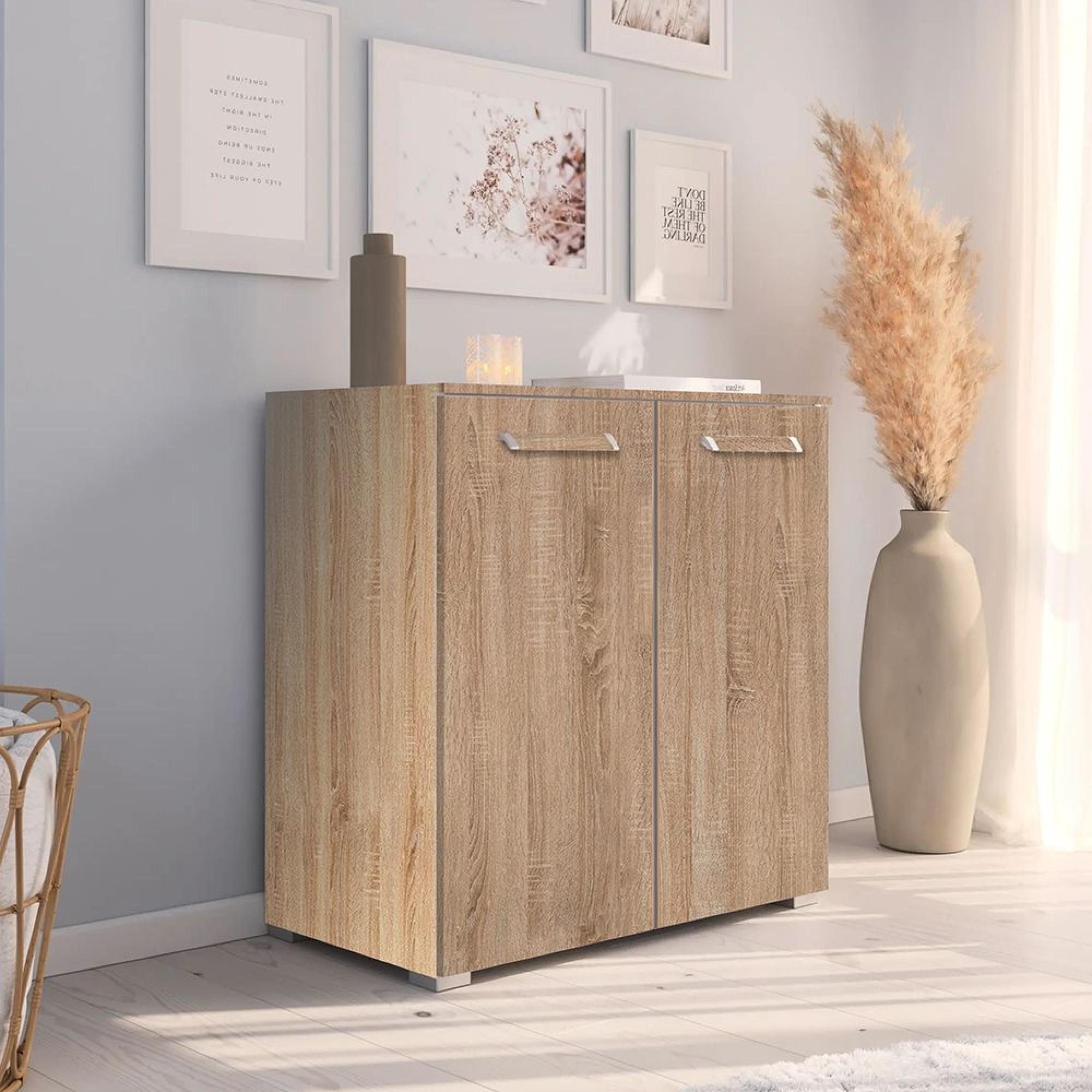 Rauch Evelyn 2 Door Small Sideboard - 80cm - Sonoma Oak