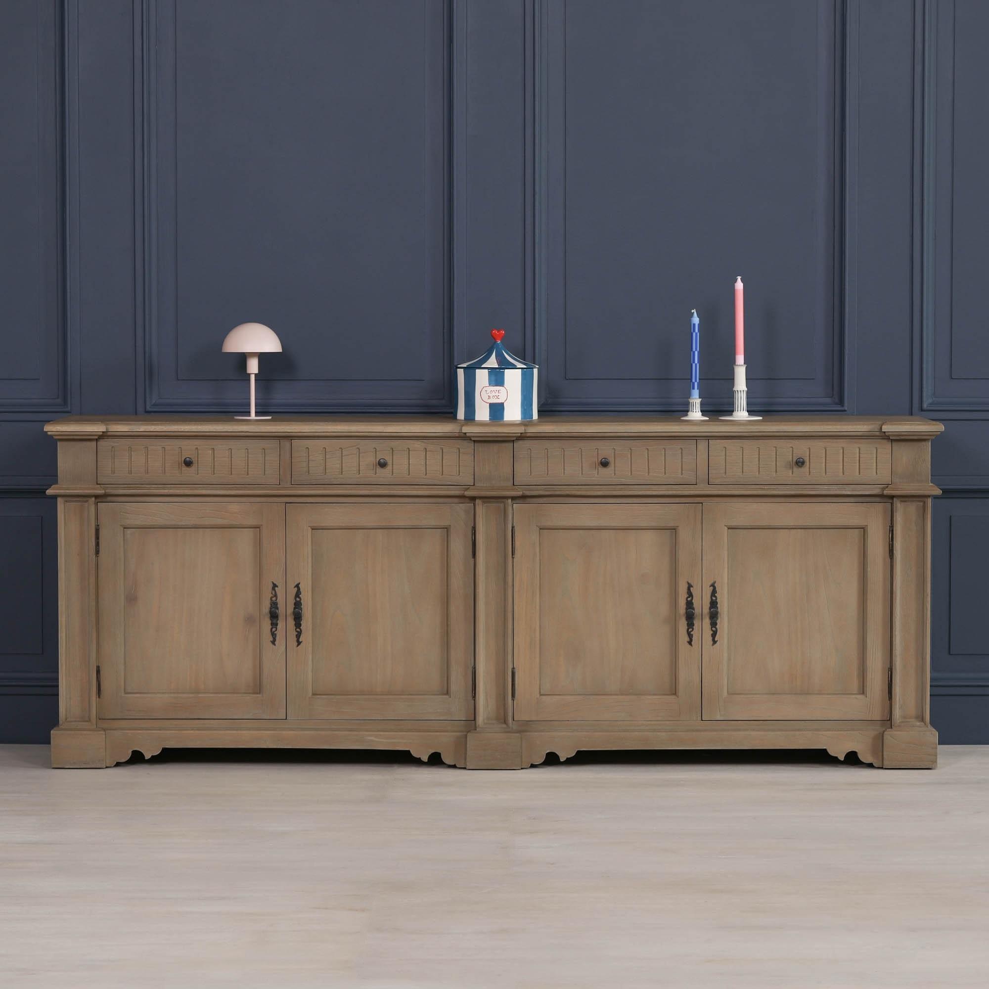 Rustic Wood Sideboard - 4 Door - Extra Large