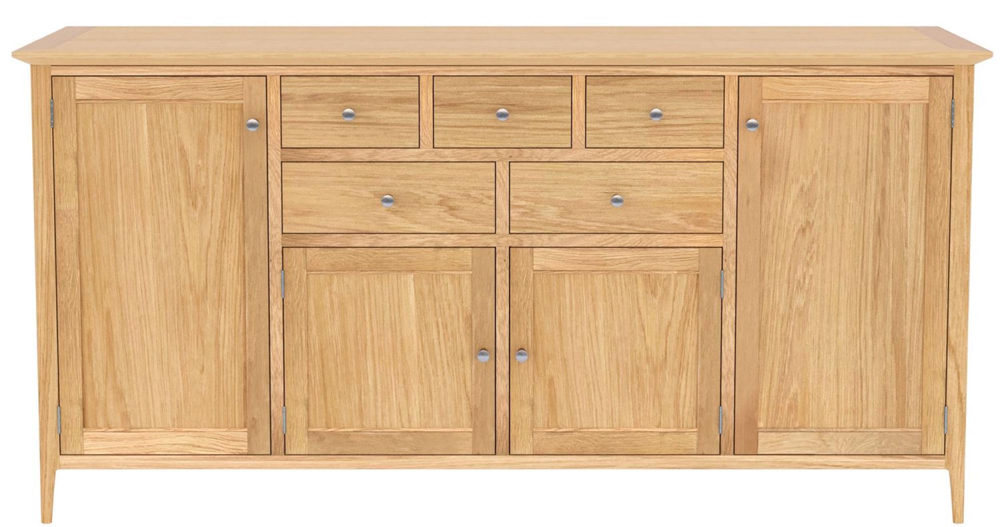 Selene Oak 170cm Large 4 Door Sideboard