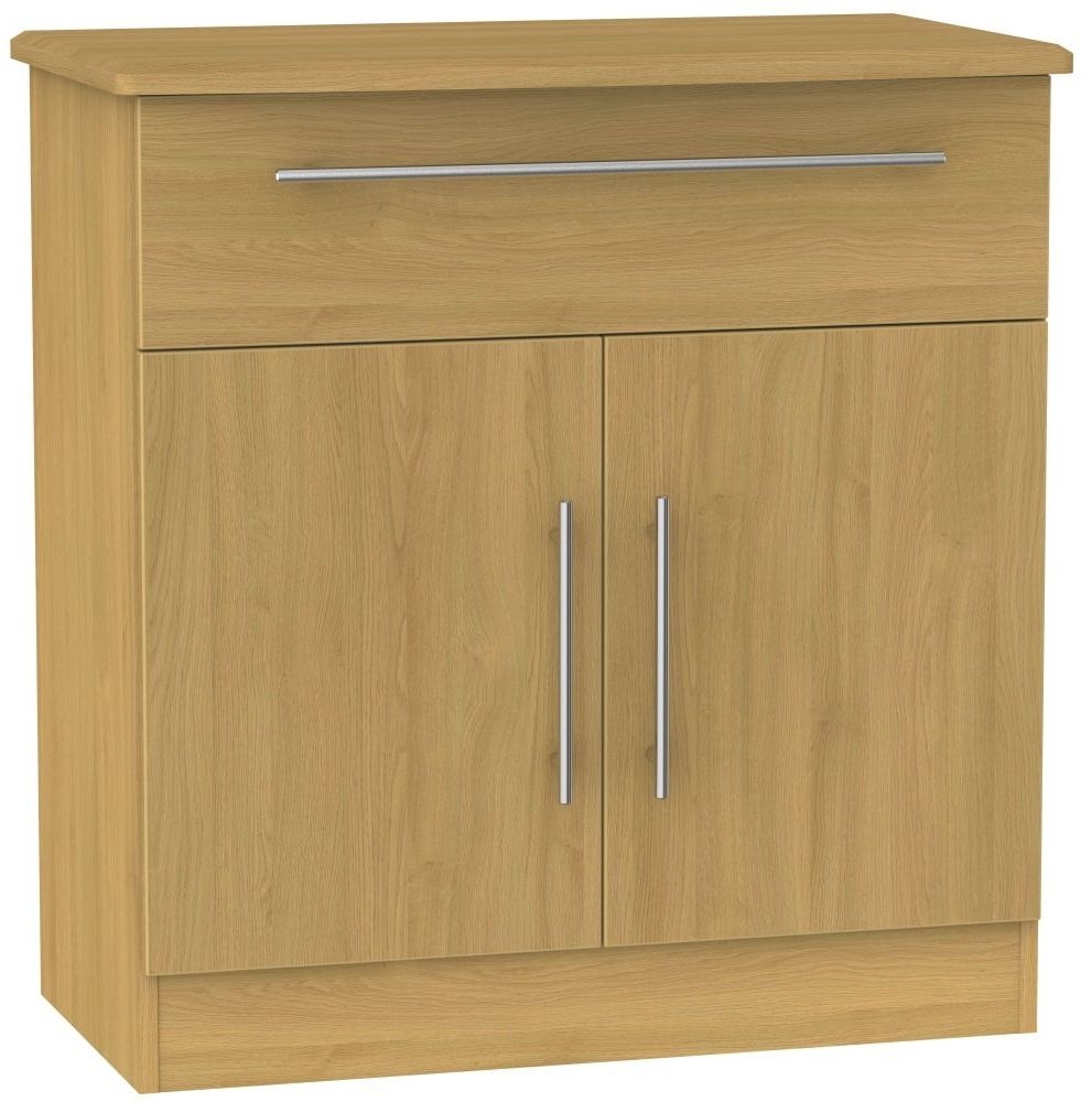 Sherwood Oak Effect Compact Sideboard -  2 Doors
