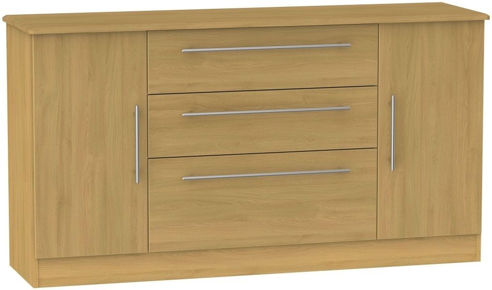 Sherwood Oak Effect Wide Sideboard -  2 Doors