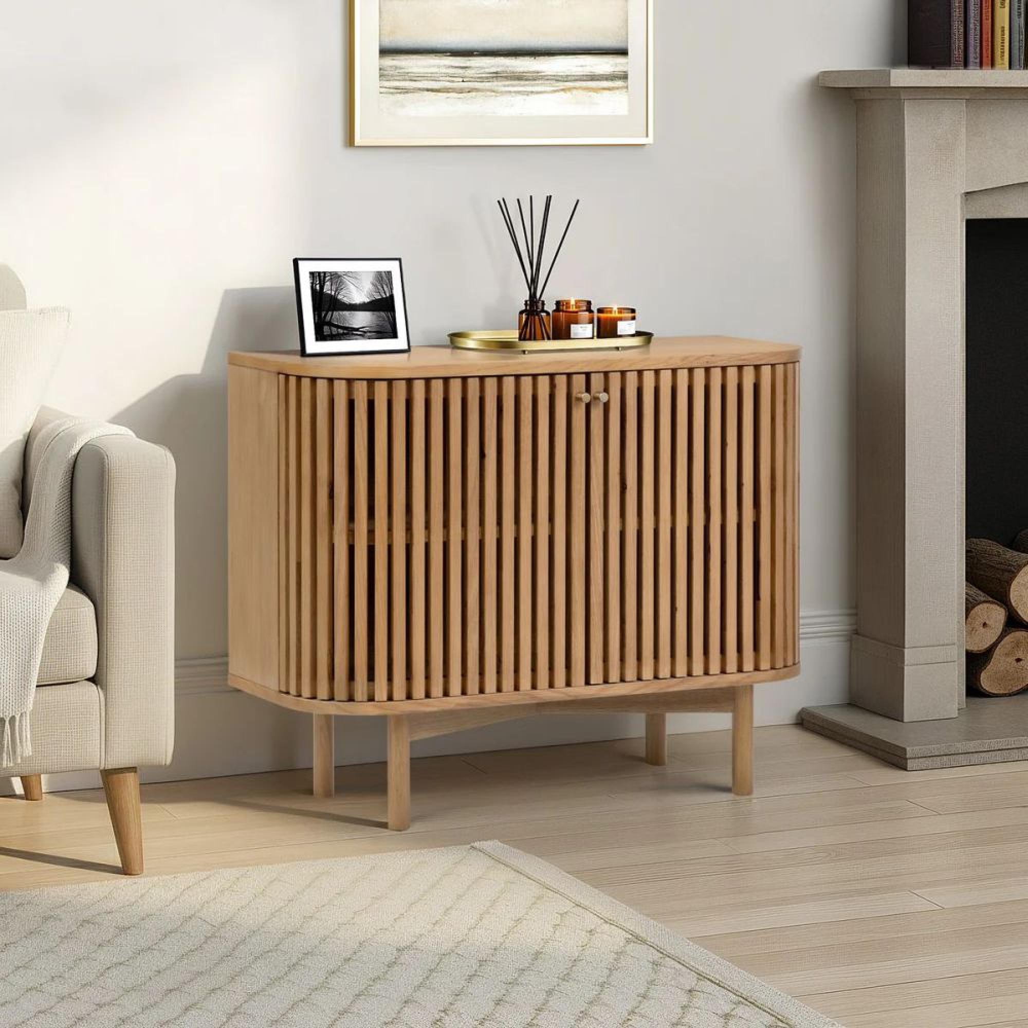 Soho Small Sideboard - 2 Door - Slatted - Oak