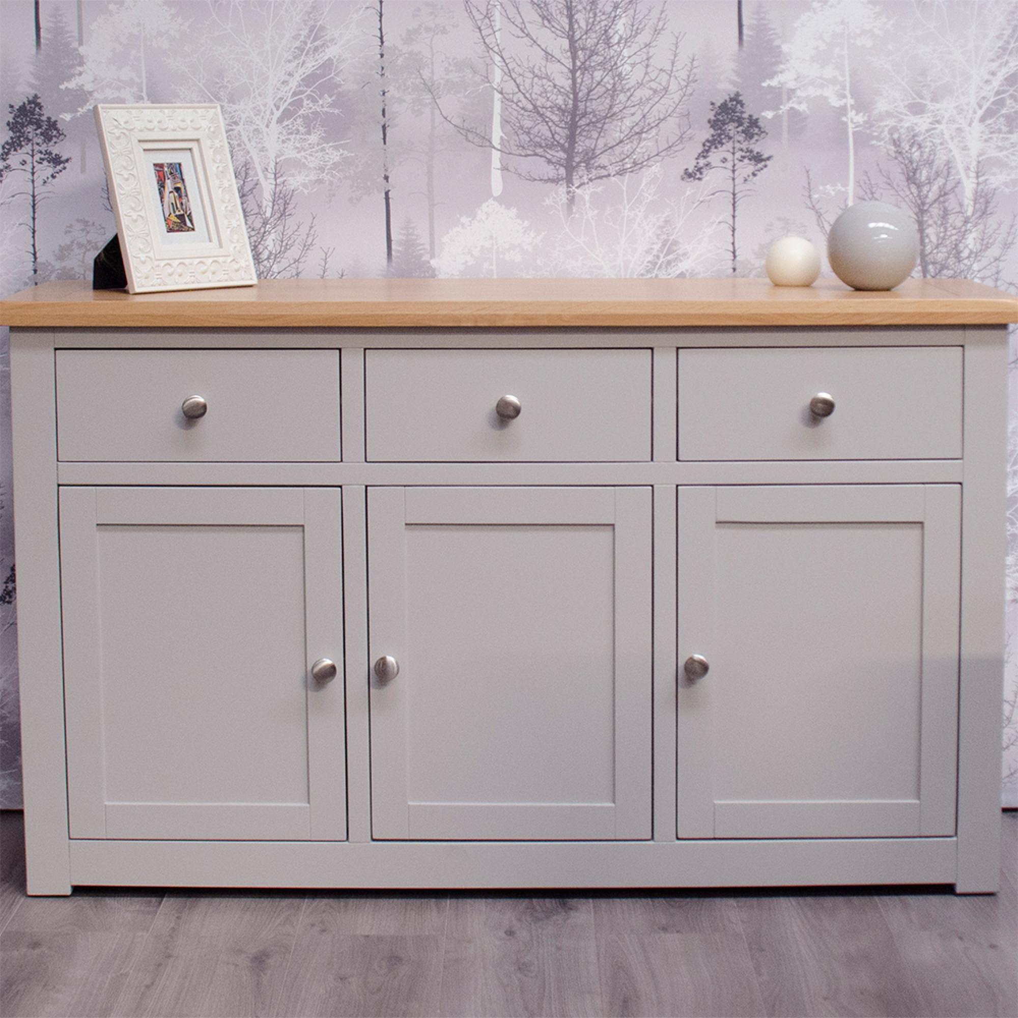 Diamond Painted Sideboard - 3 Door - Medium - 137cm