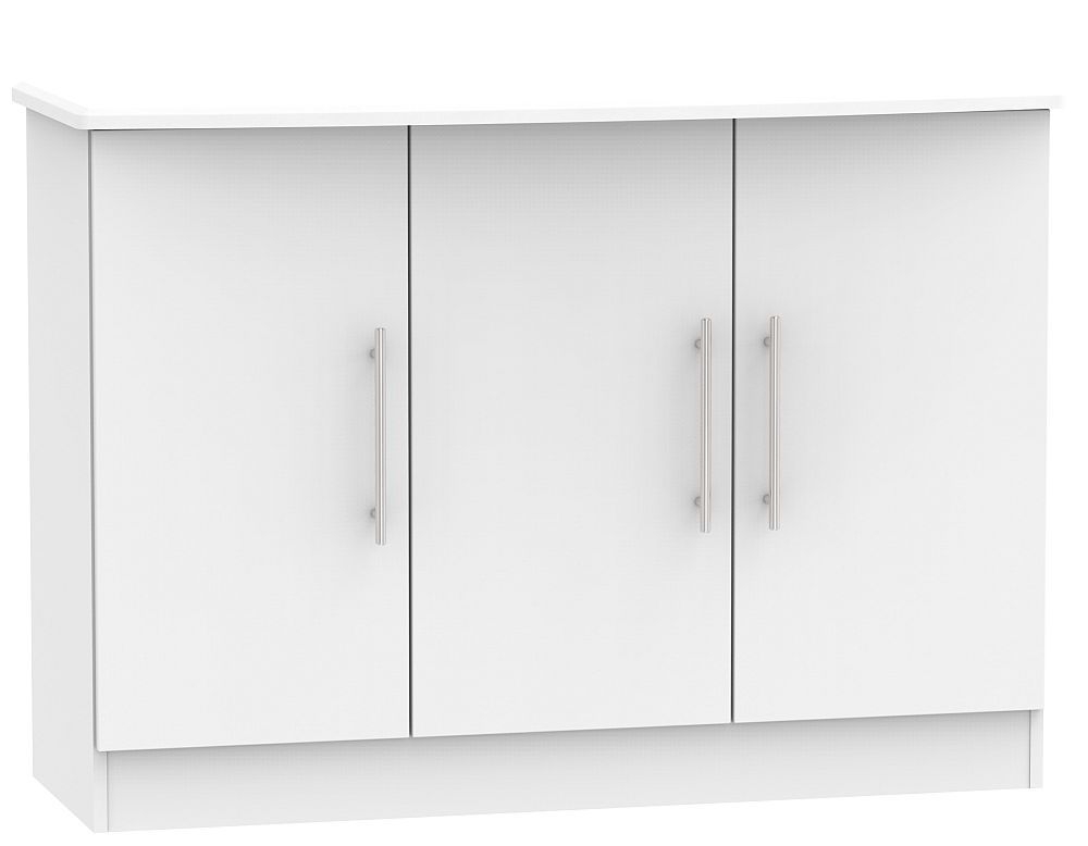 Sherwood Grey Matt 3 Door Narrow Sideboard