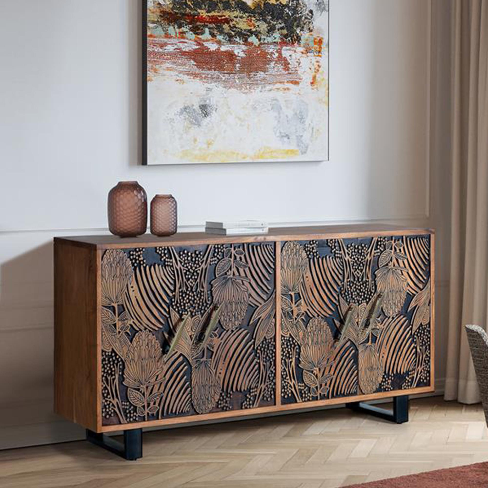 Valentia Artisan 4 Door Extra Large Sideboard - 190cm - Acacia Wood