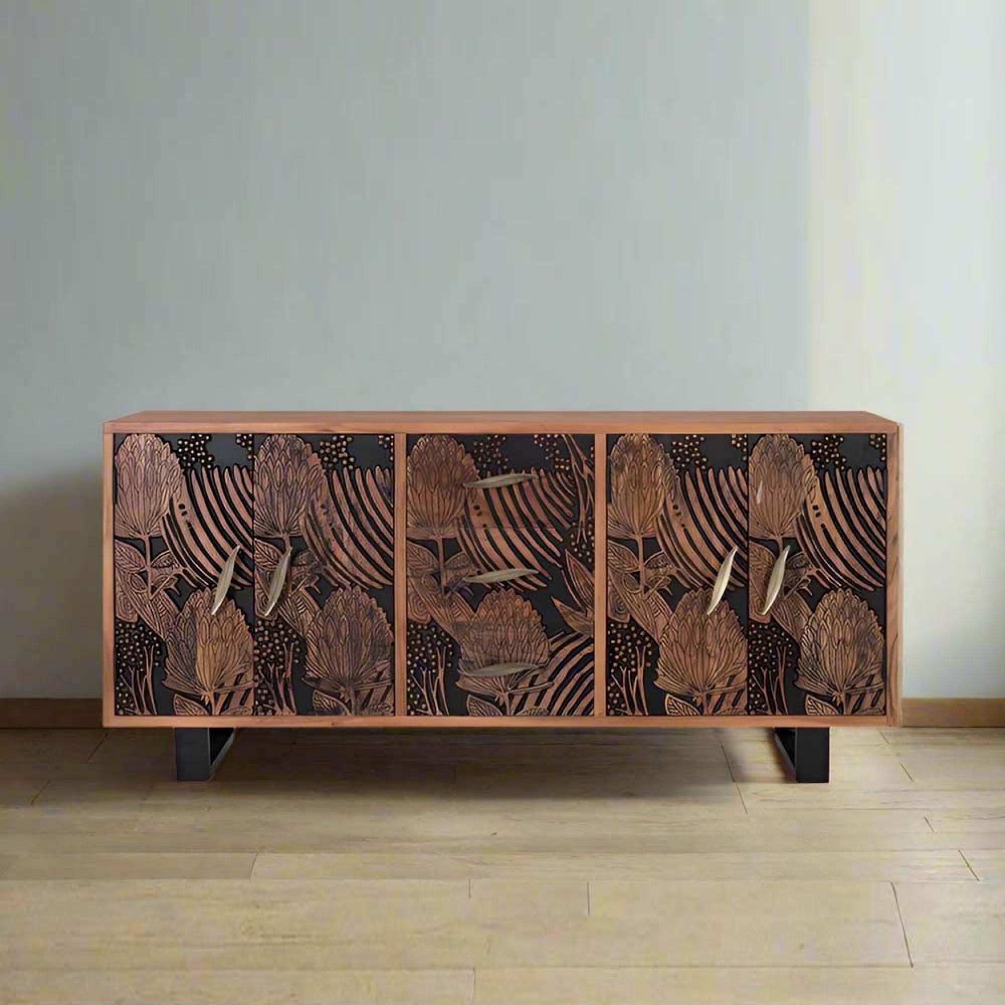 Valentia Artisan 4 Door Large Sideboard - 175cm - Acacia Wood