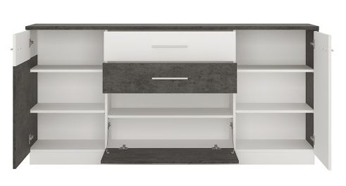 Zingaro Sideboard - 2 Door - 2 Drawer - Extra Large - Grey and White