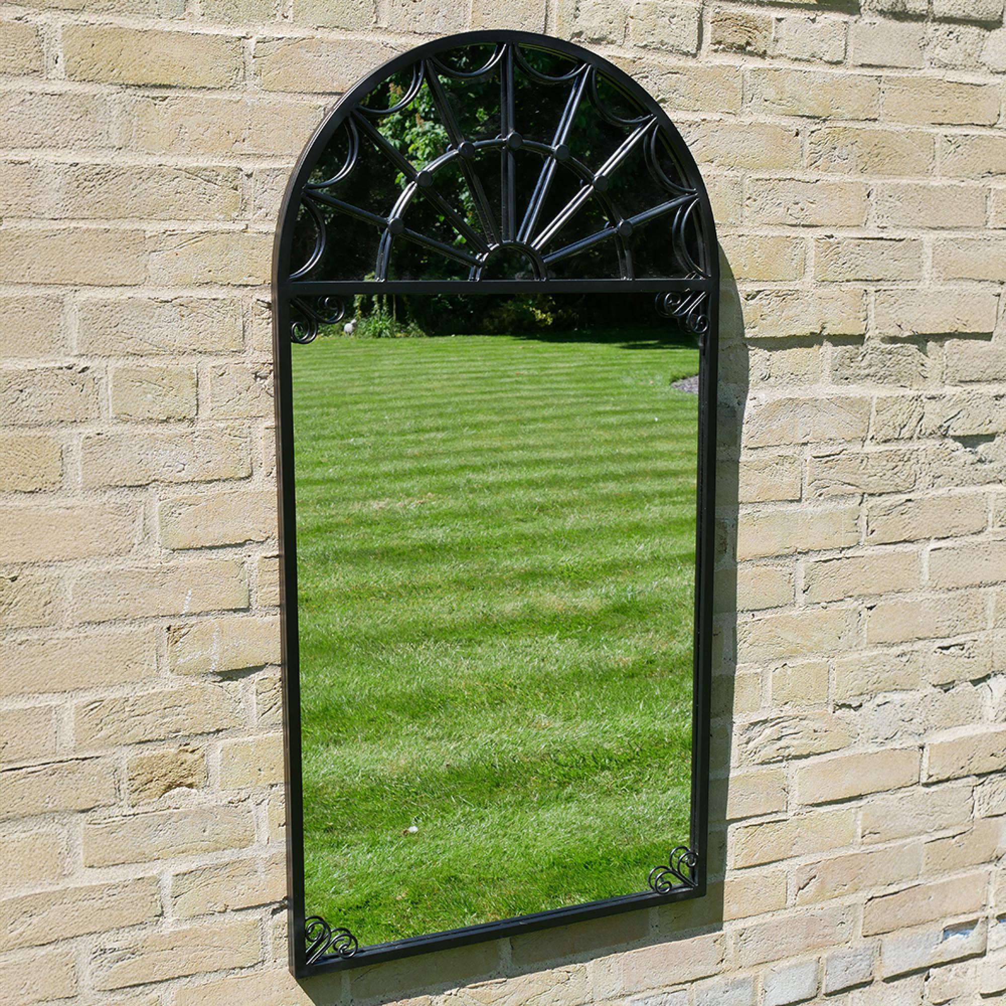 Garden Mirror - Arch - Black Metal - Garden