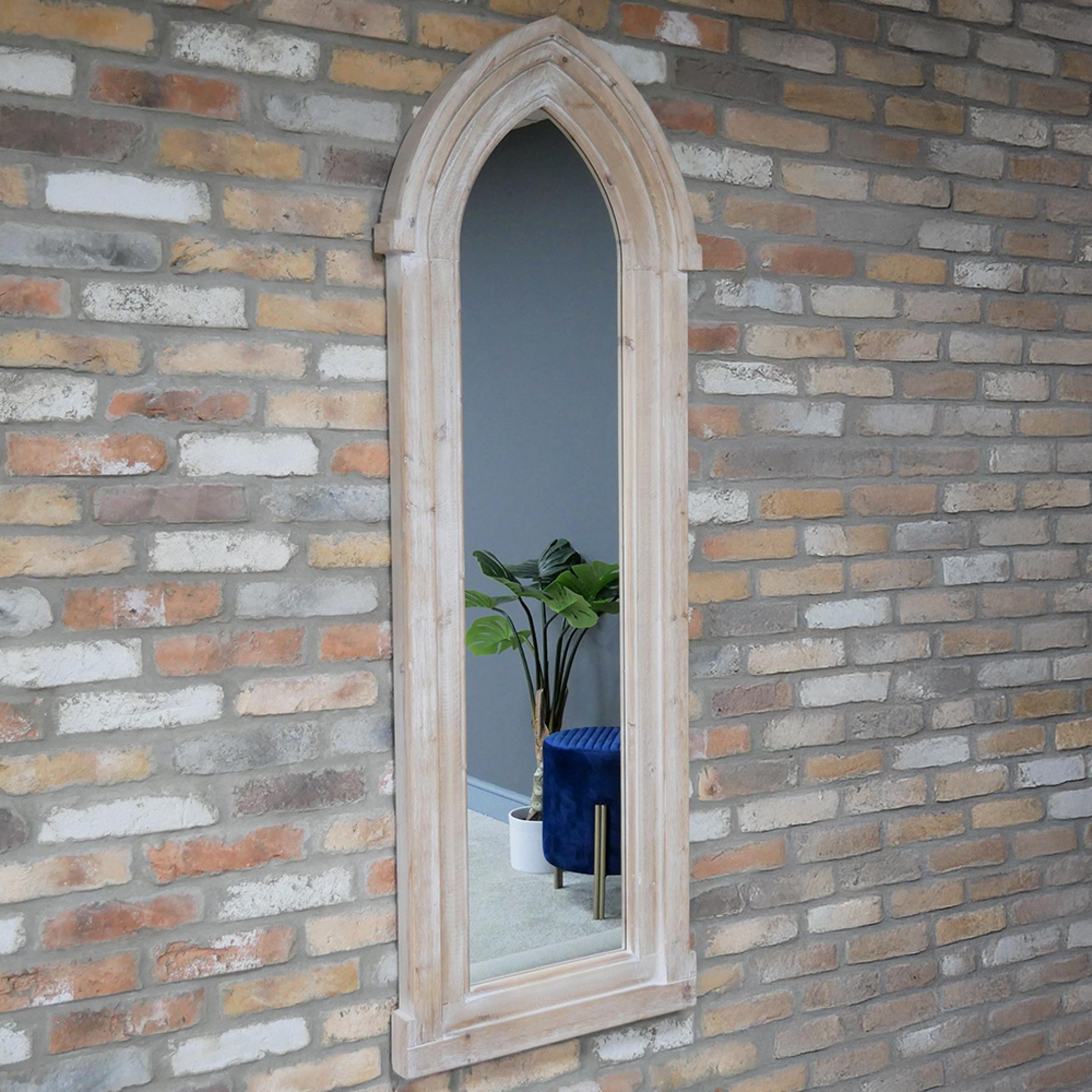 Wall Mirror - Arch - Fir Wood Frame - Large