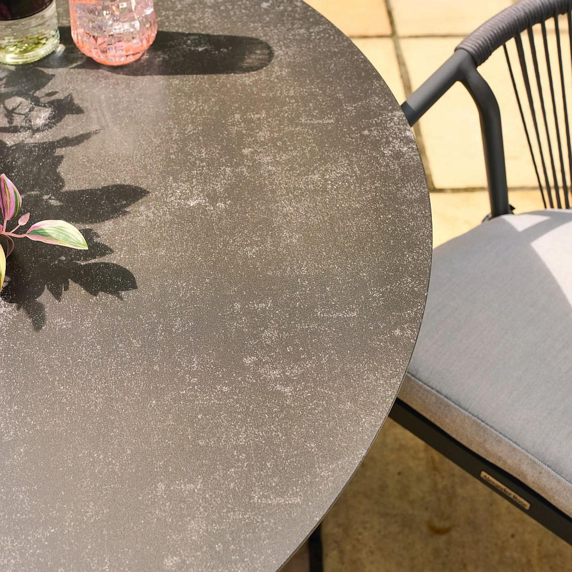 Kyoto Garden Dining Set - 4 Seater - 110cm - Round - Ceramic - 4 Chairs