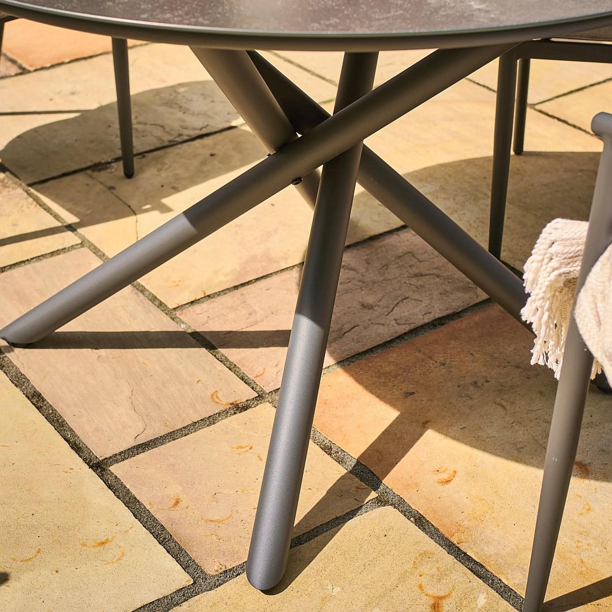 Kyoto Garden Dining Set - 4 Seater - 110cm - Round - Ceramic - 4 Chairs