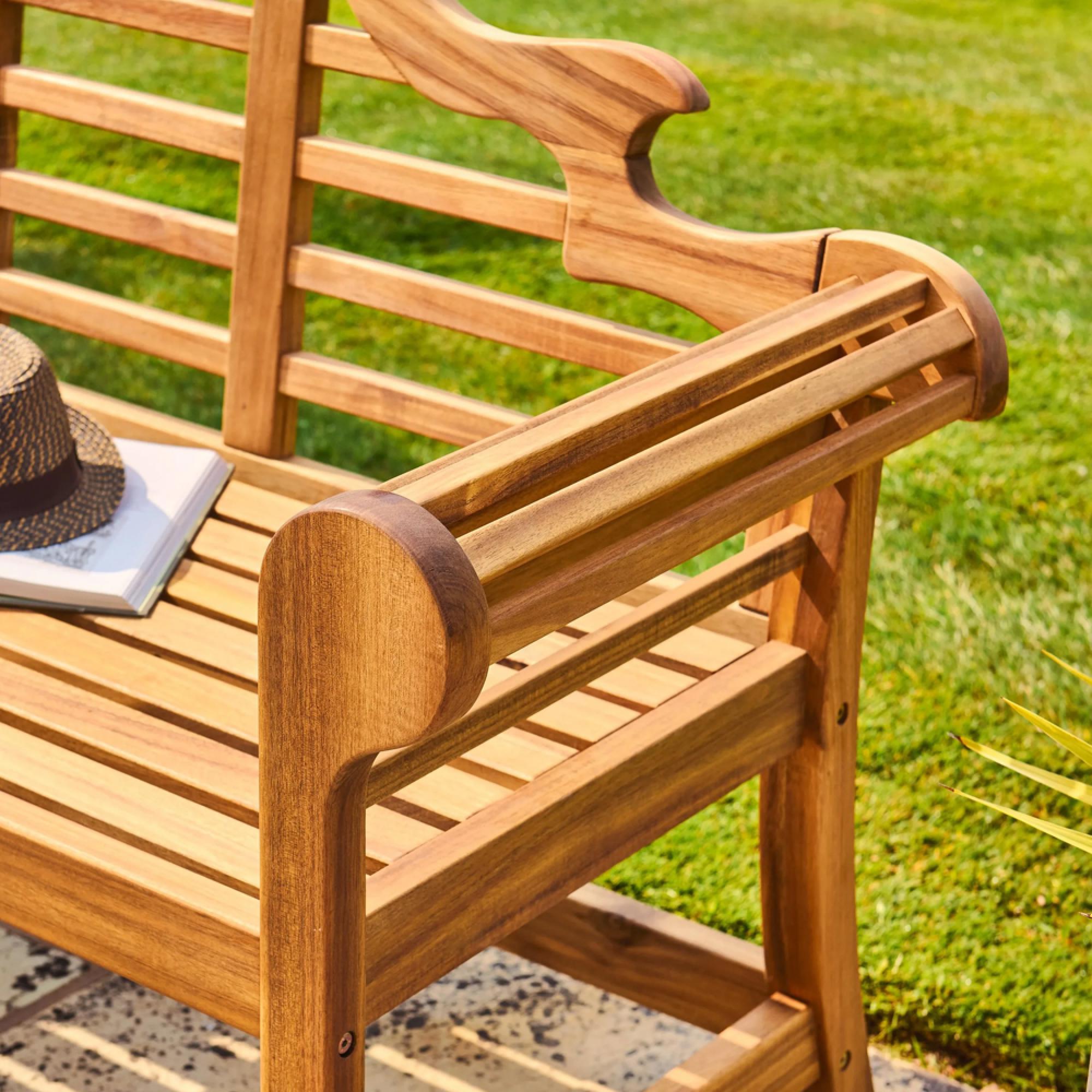 Redcliffe Garden Bench - Lutyens - 6ft - Acacia Wood