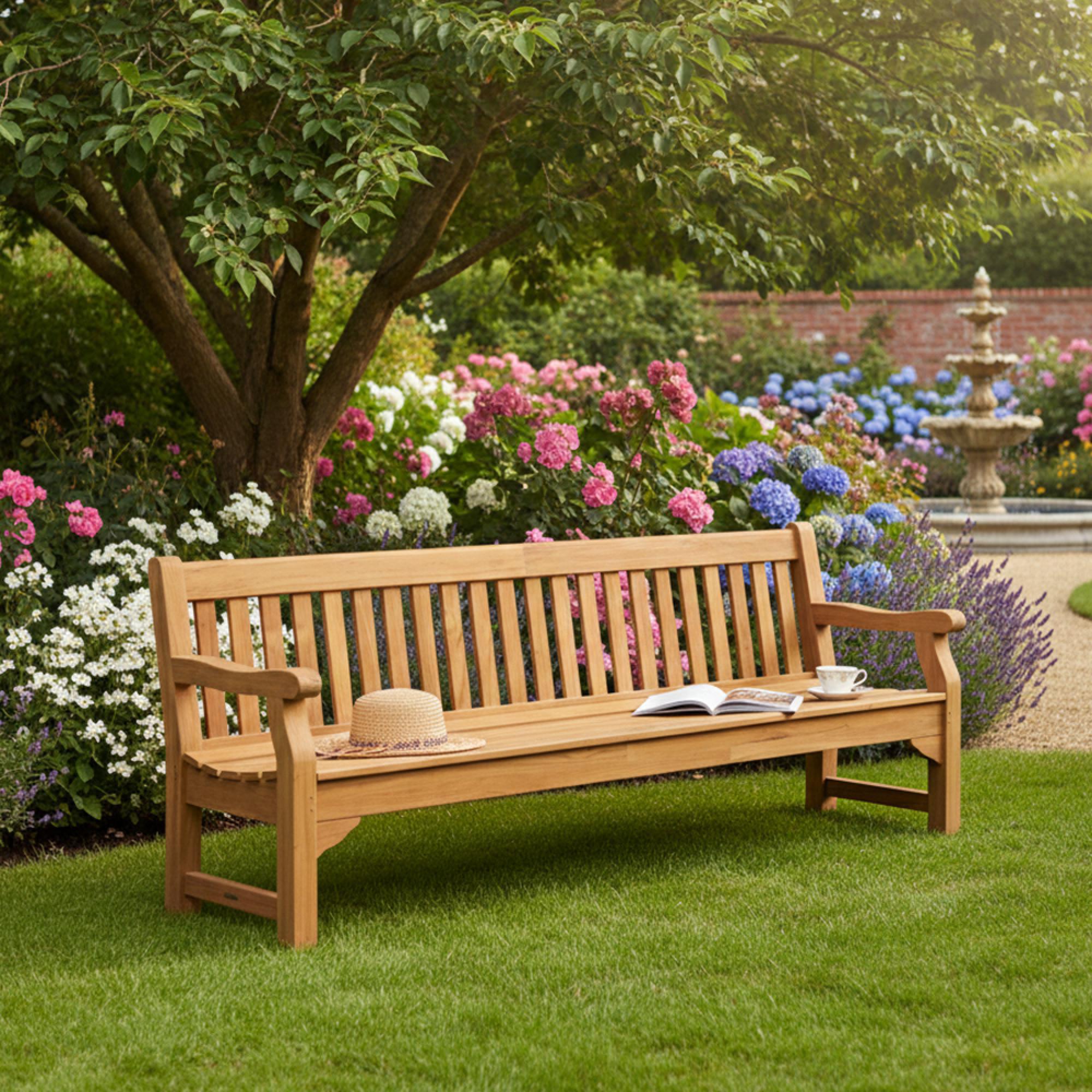 Royal Park Garden Bench - 8ft - Teak Wood