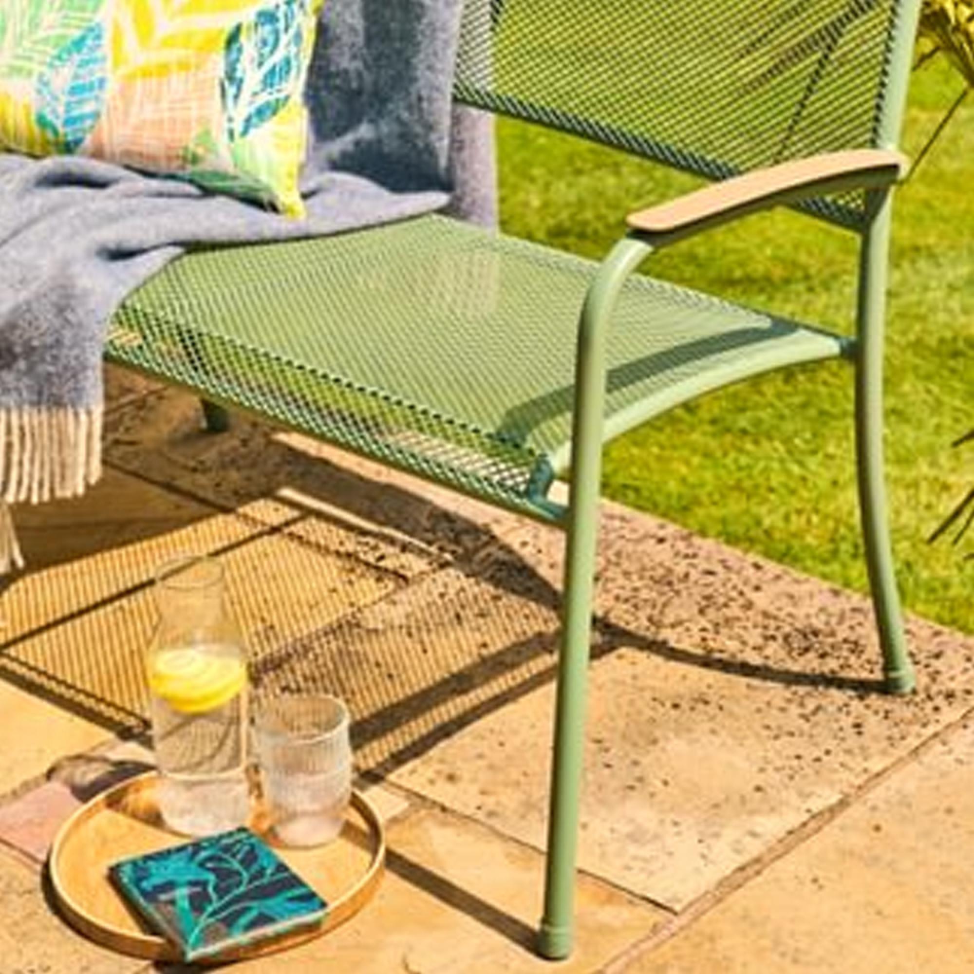 Bergen Garden Bench - 4ft - Green Metal