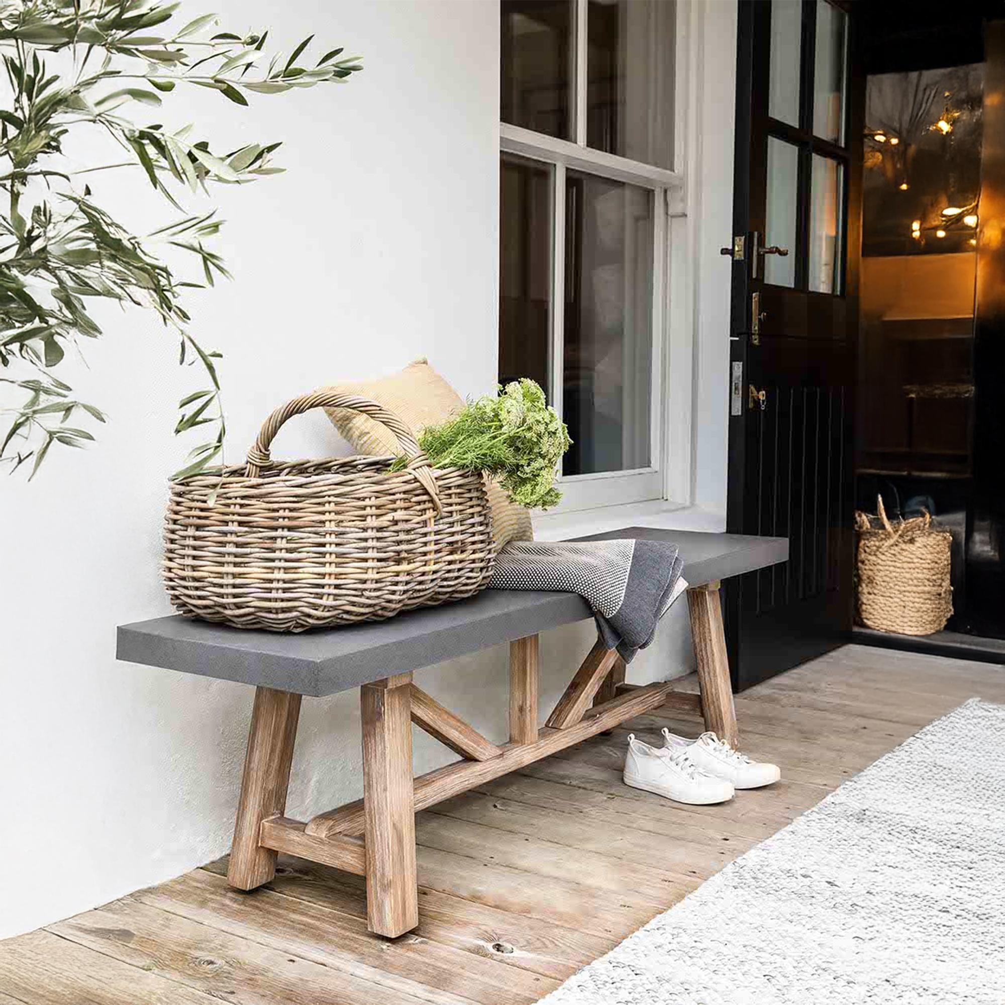 Chilford Outdoor Bench Small Grey Slate