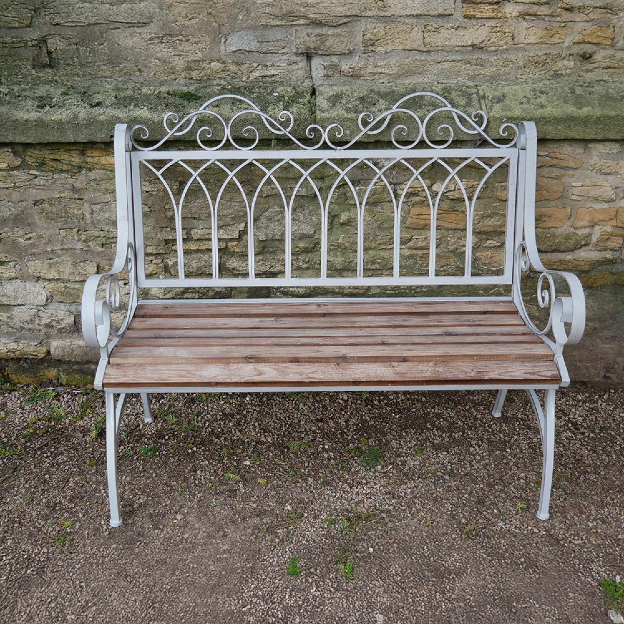 Garden Bench - Lincoln - Antique Grey and Fir Wood