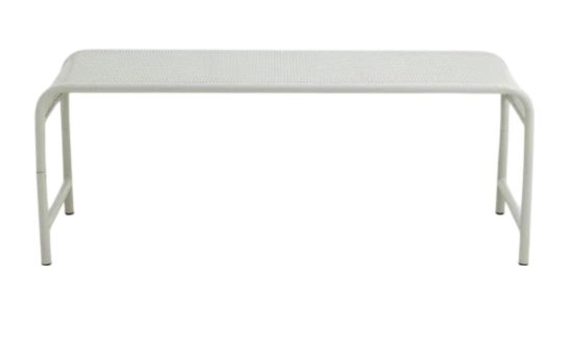 Brenta Cream Metal Outdoor Bench