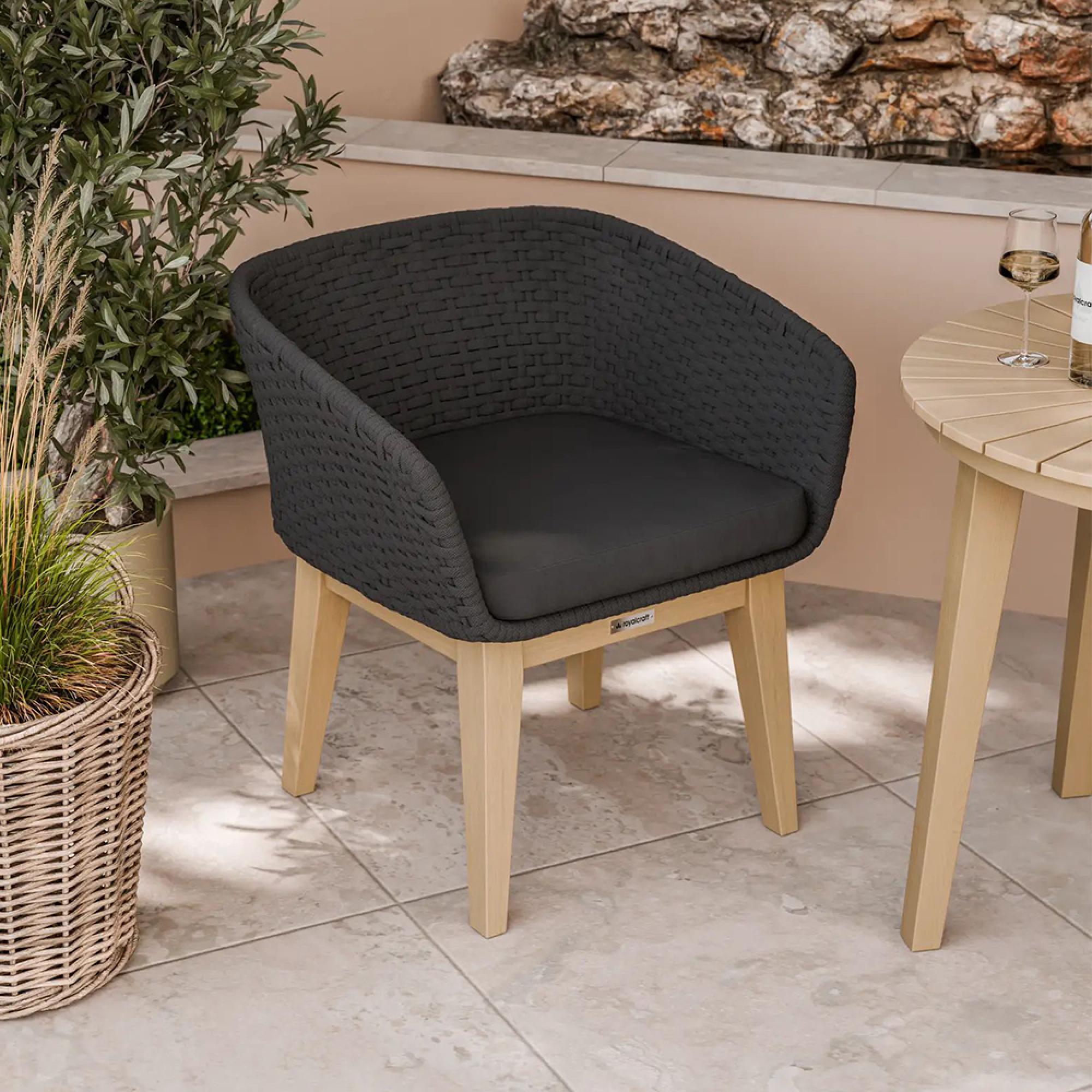 Roma Eden Garden Dining Chairs - Set of 2 - Black