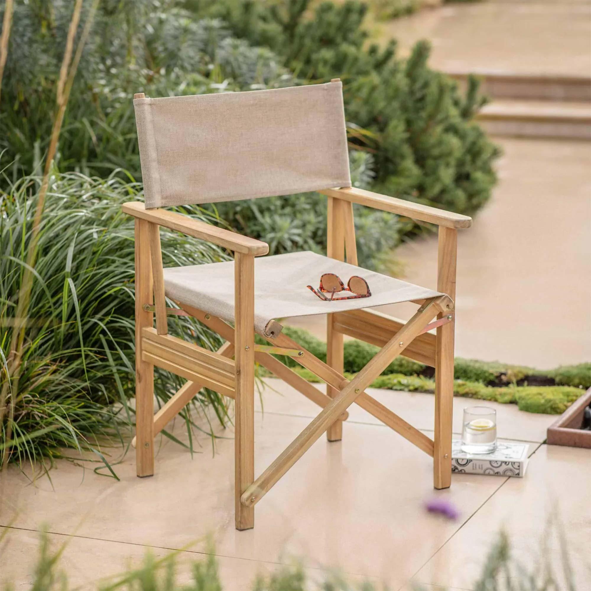 Hayle Outdoor Directors Chair Natural