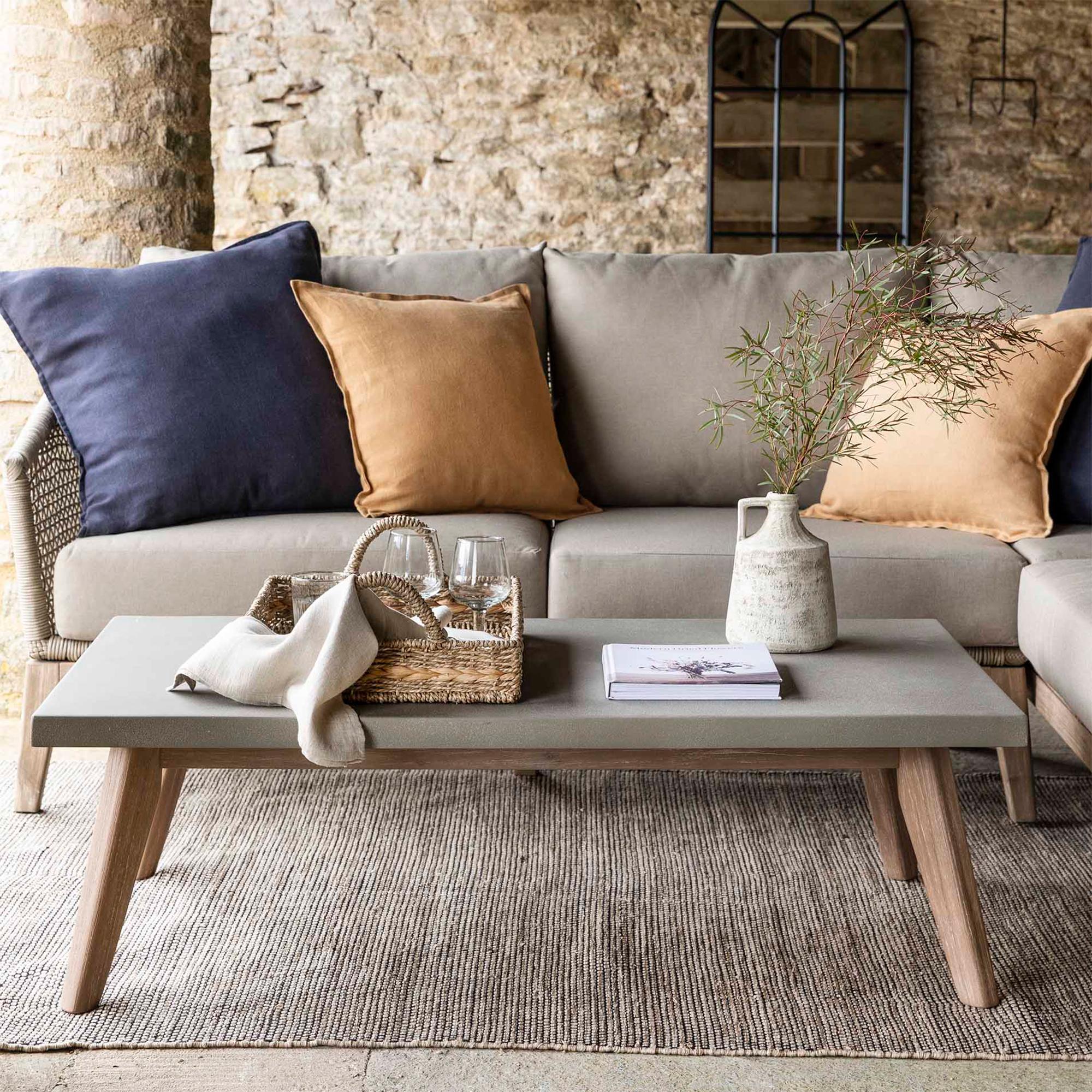 Lynton Outdoor Coffee Table Grey Faux Concreate