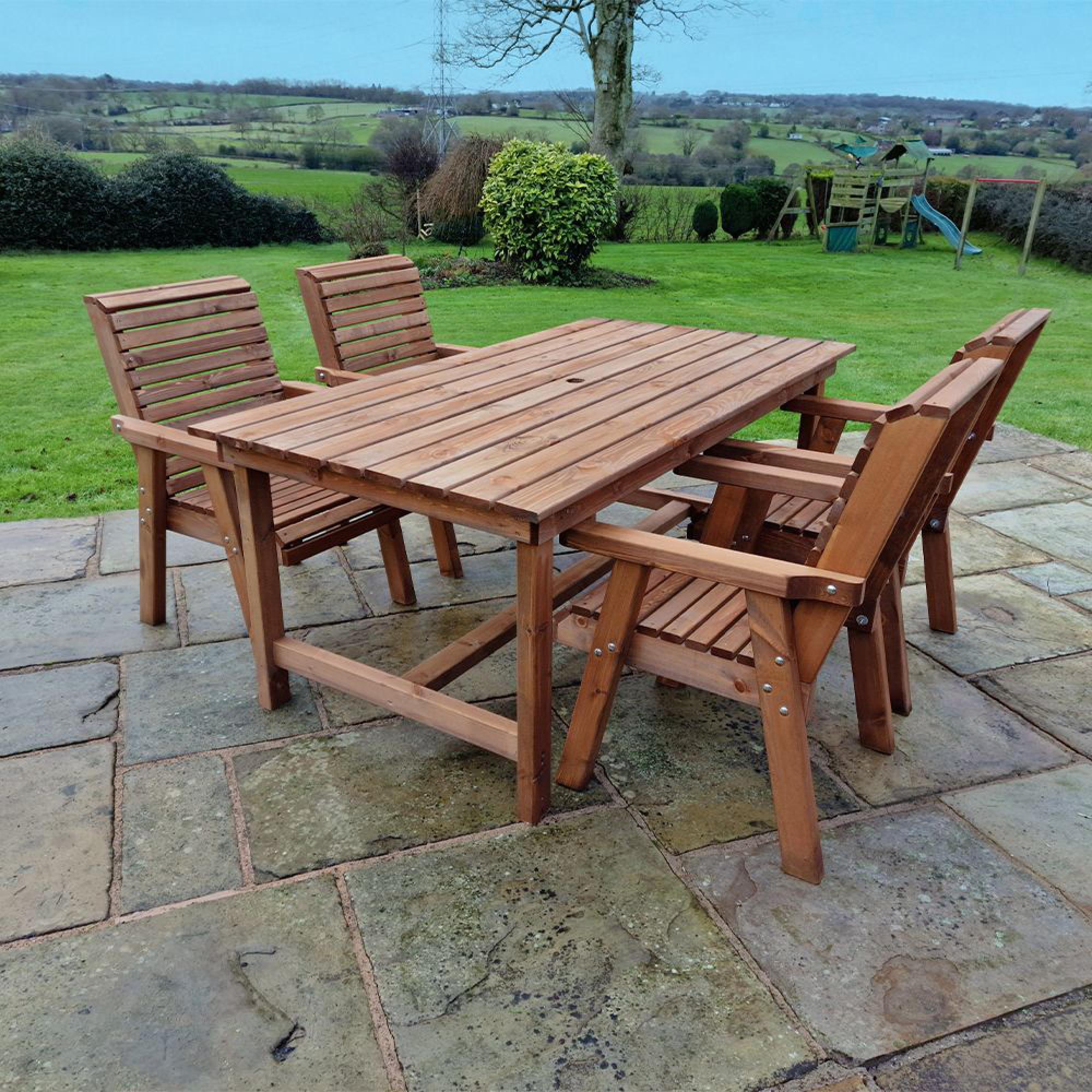 Churnet Valley Redwood 4 Seater Garden Dining Set