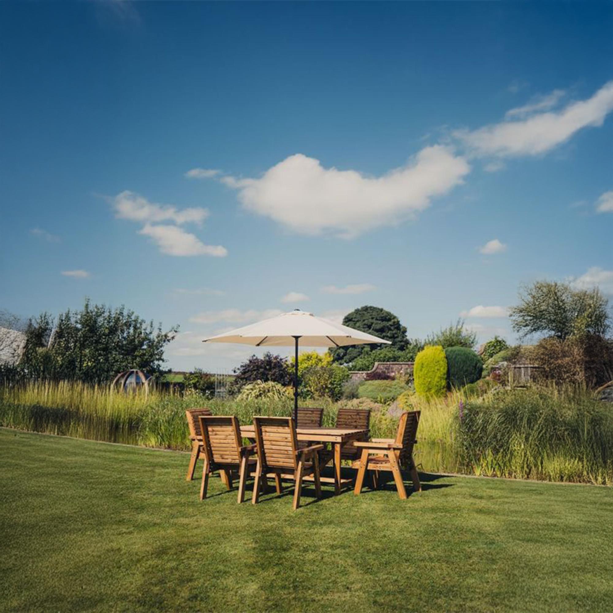 Churnet Valley Redwood Garden Table Set with 6 Chairs
