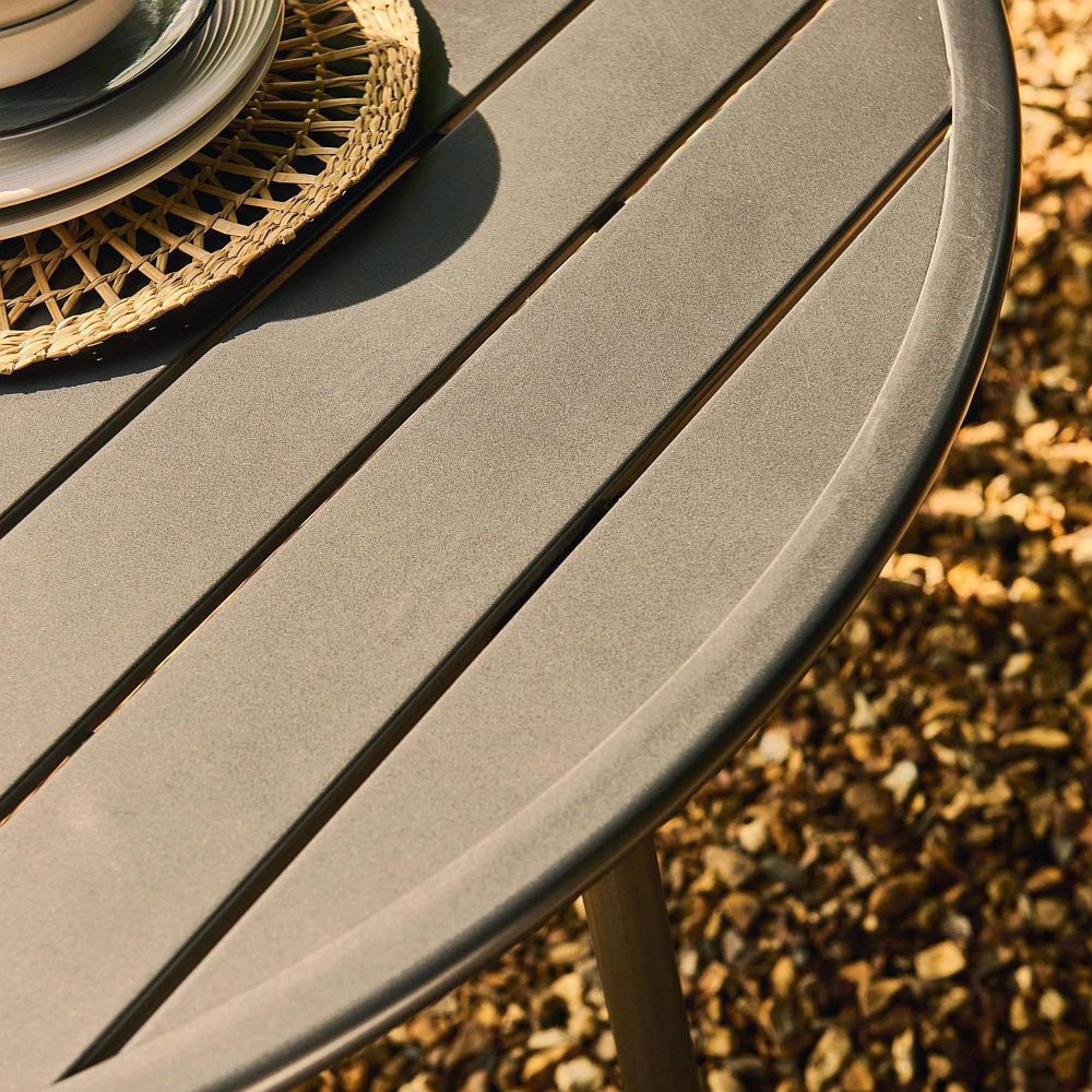 Oslo Garden Dining Table - 4 Seater - 120cm - Round - Grey Metal