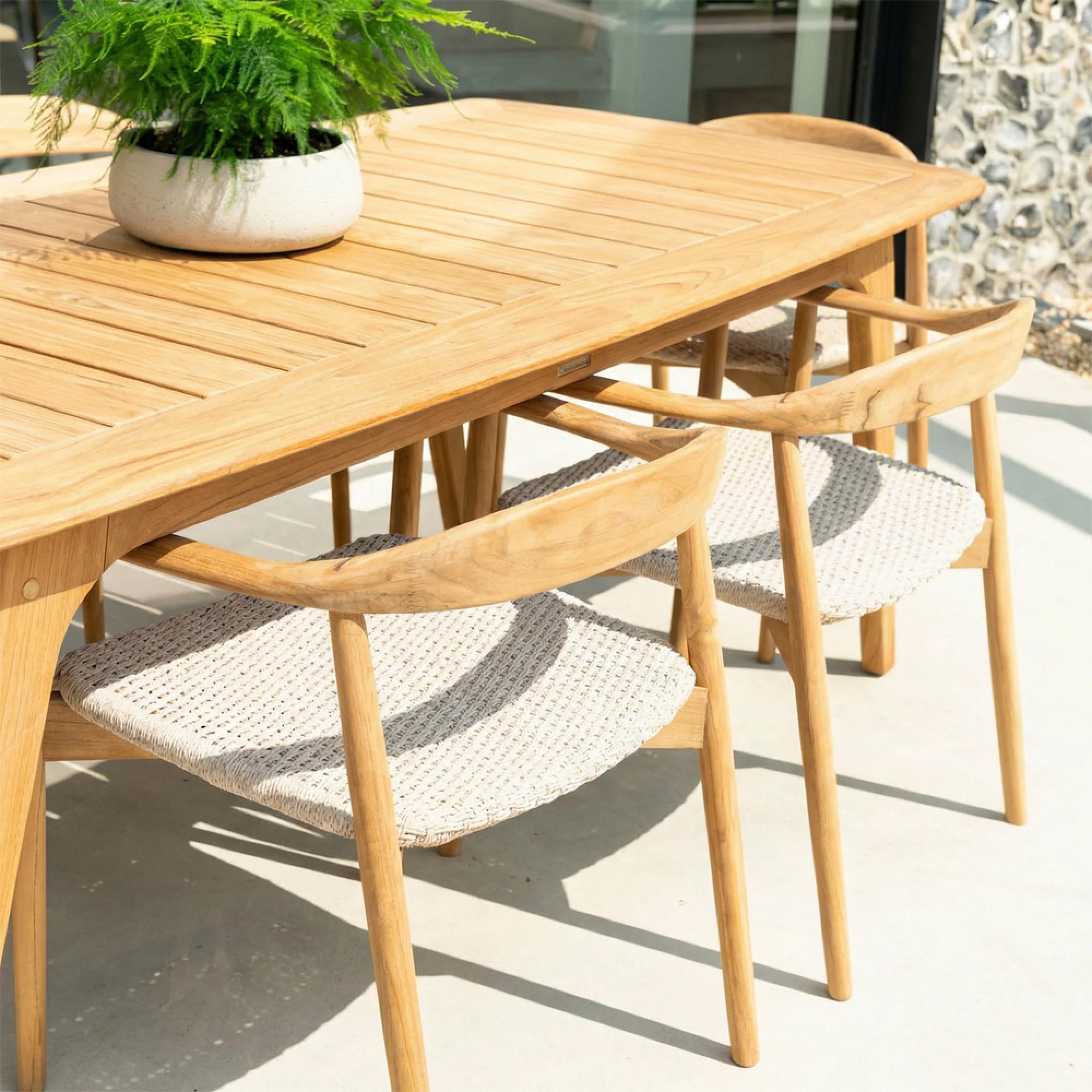 Dana Garden Dining Table - 8 Seater - 215cm - Teak Wood