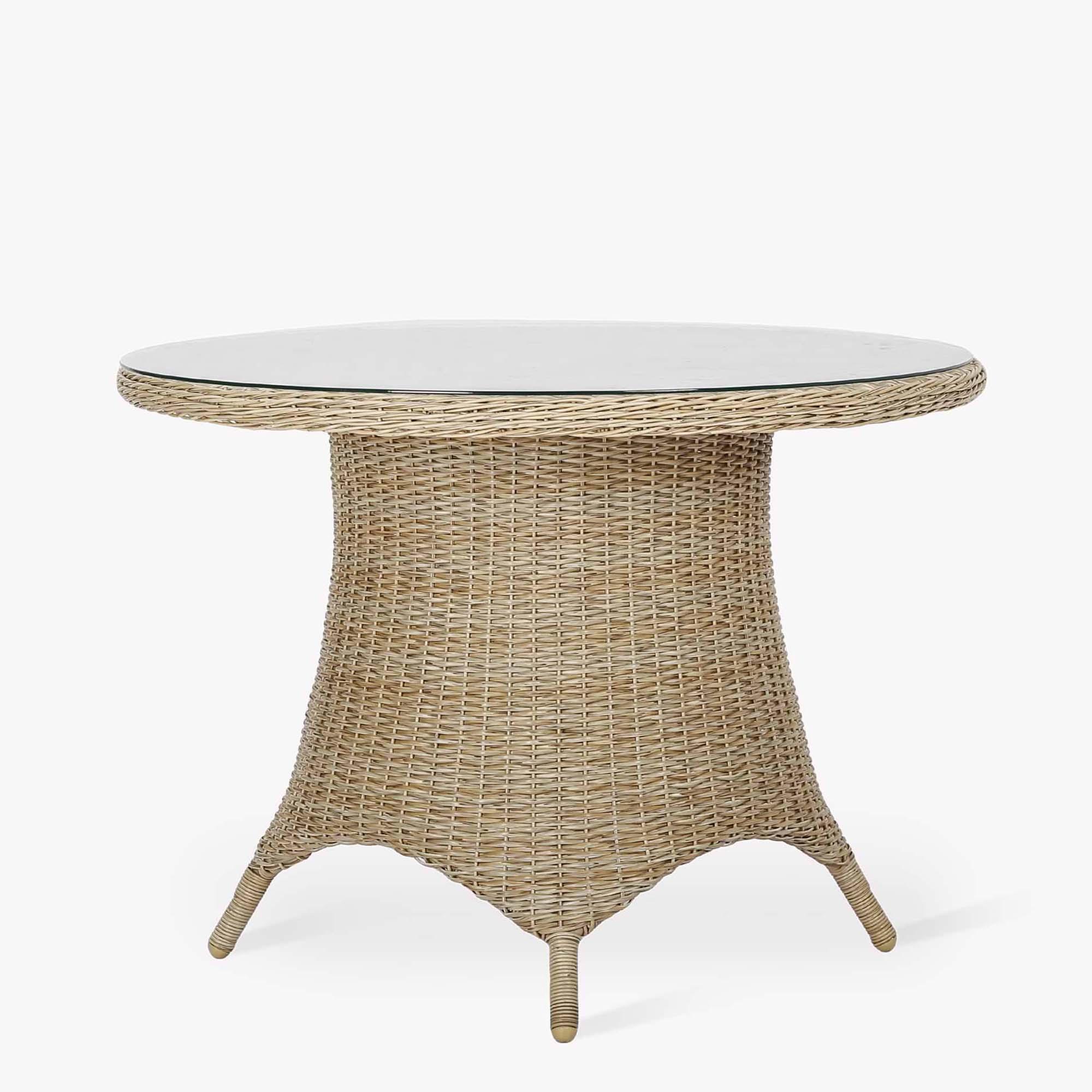 Brayford Outdoor Round Dining Table Small Natural Rattan