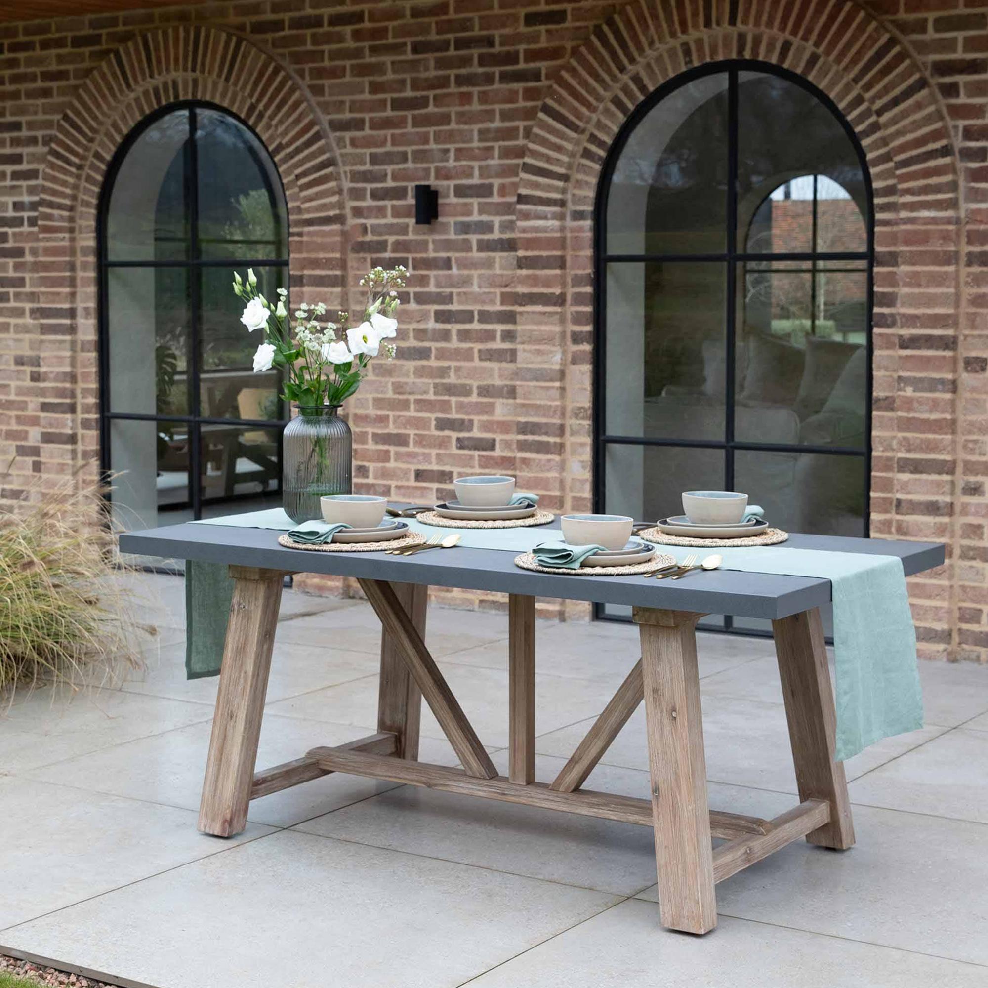 Chilford Outdoor Dining Table Small Grey Slate