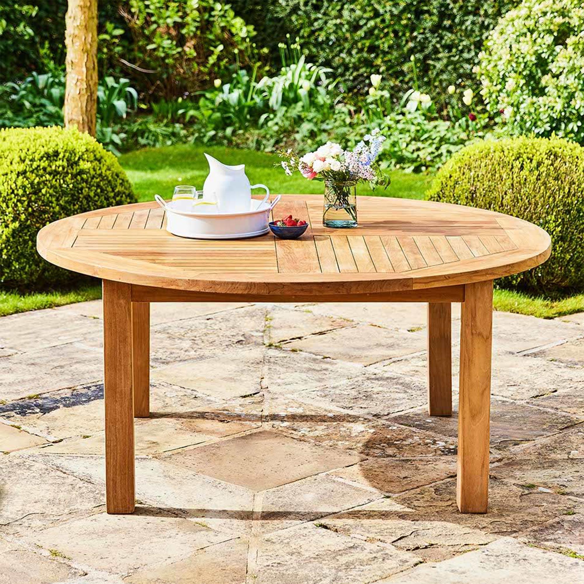 Churn Outdoor Teak Round Table - 150cm