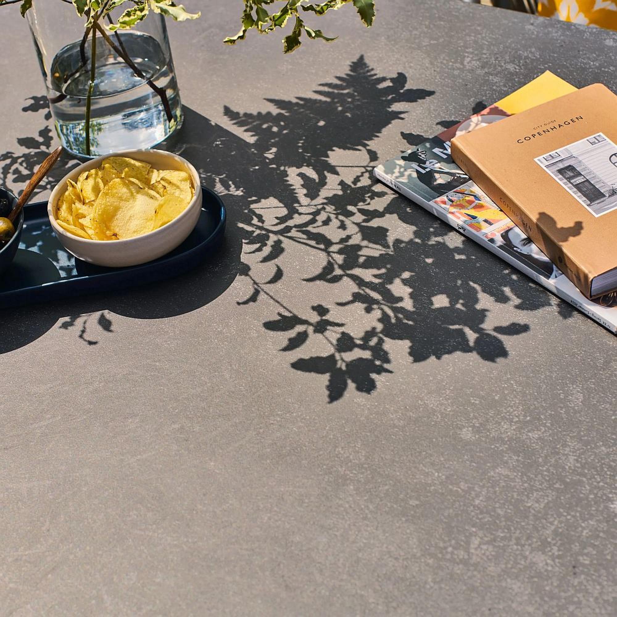 Kyoto Garden Corner Lounge Set - 5 Seater - Ceramic - with Square Coffee Table