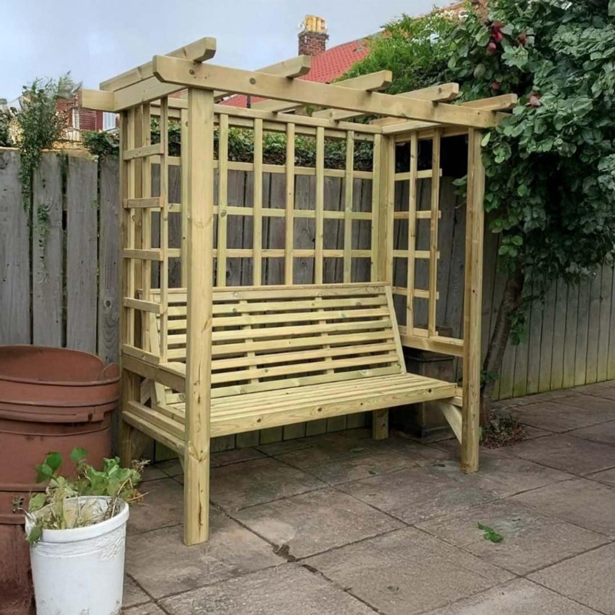 Churnet Valley Beatrice Redwood 3 Seater Garden Arbour