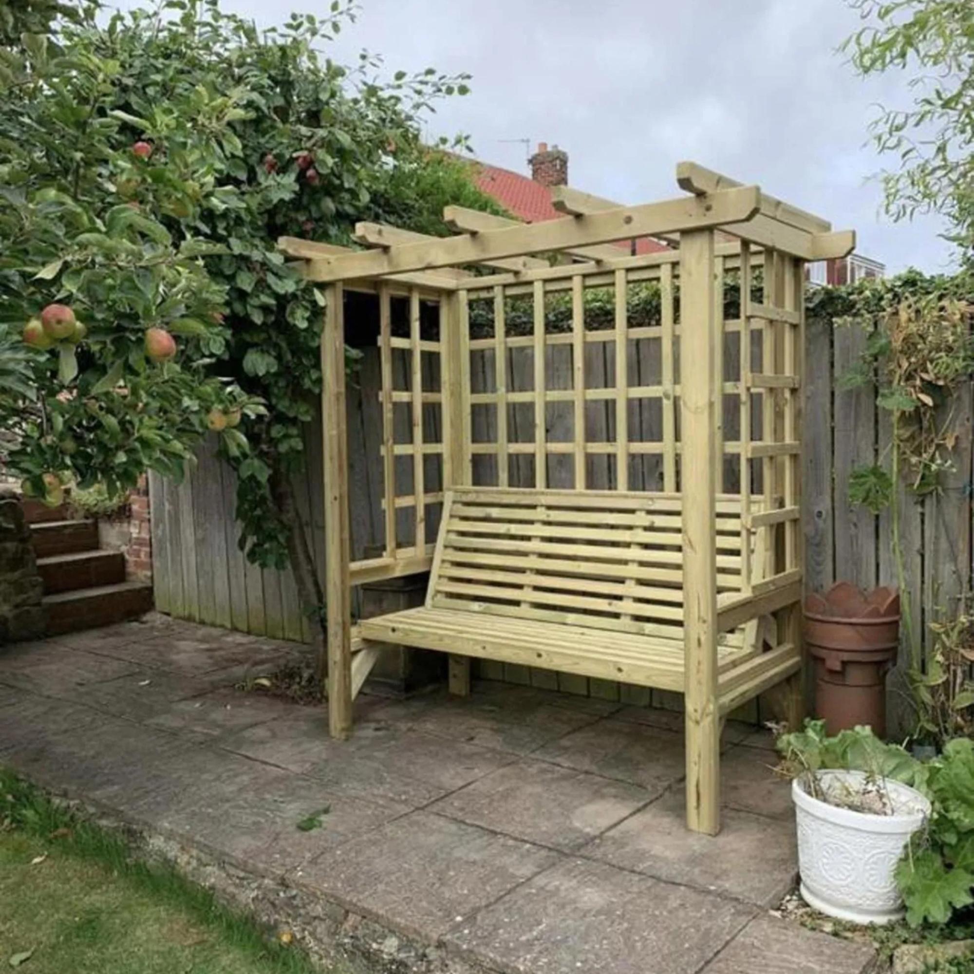 Churnet Valley Beatrice Redwood 3 Seater Garden Arbour