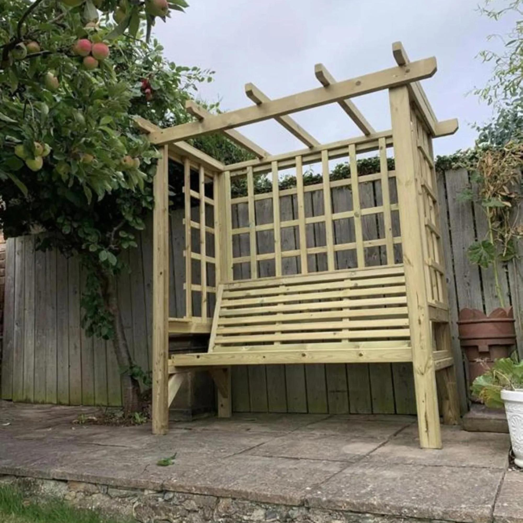 Churnet Valley Beatrice Redwood 3 Seater Garden Arbour